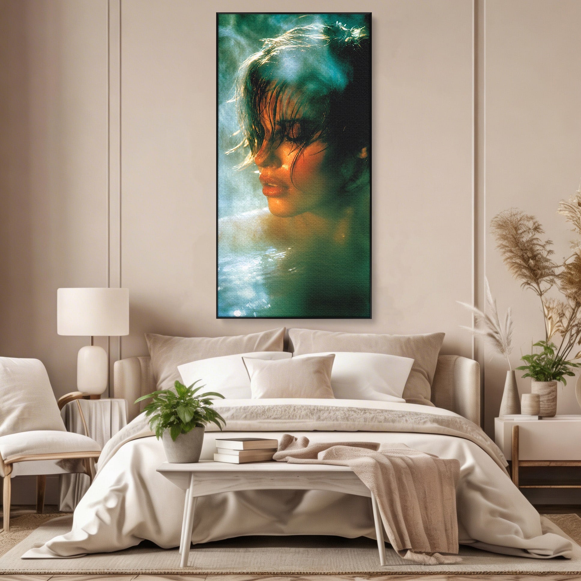 Tablou Canvas Premium LuxCanva® G1270, Fata In Aburi, Portret, Fata, Aburi, Mister, Dormitor, Culori Vibrante