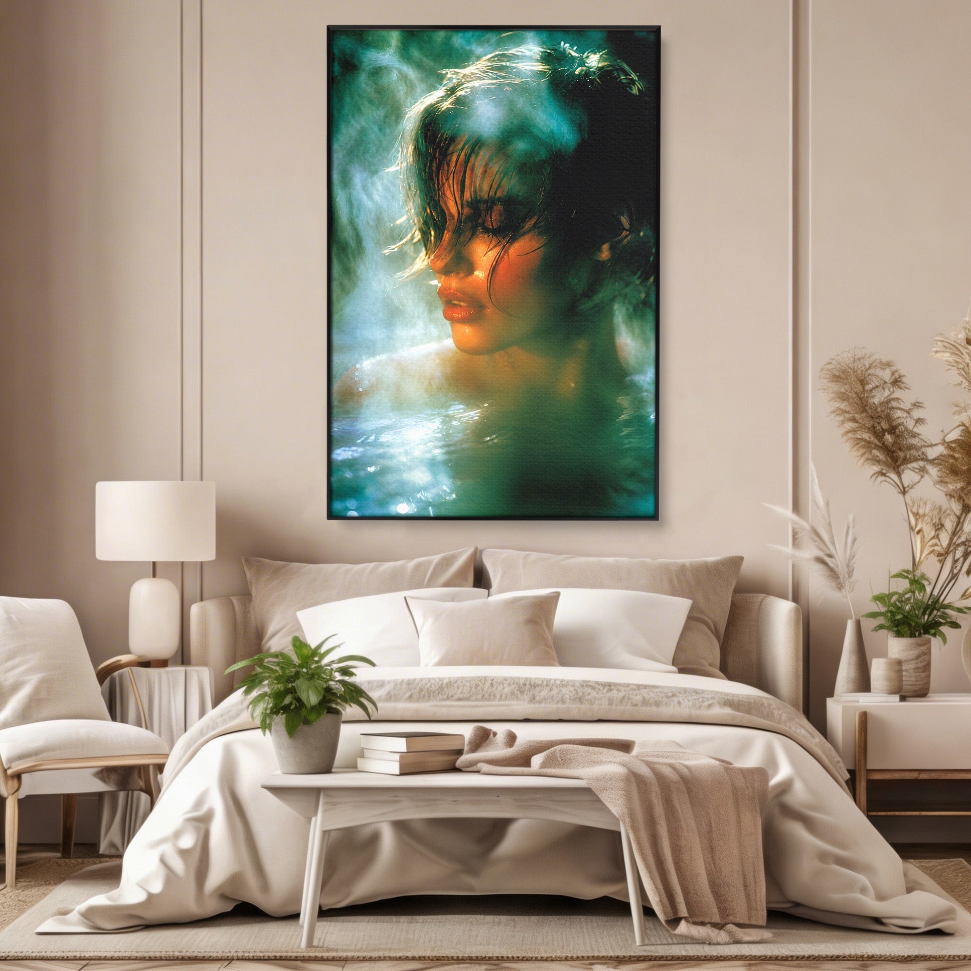 Tablou Canvas Premium LuxCanva® G1270, Fata In Aburi, Portret, Fata, Aburi, Mister, Dormitor, Culori Vibrante
