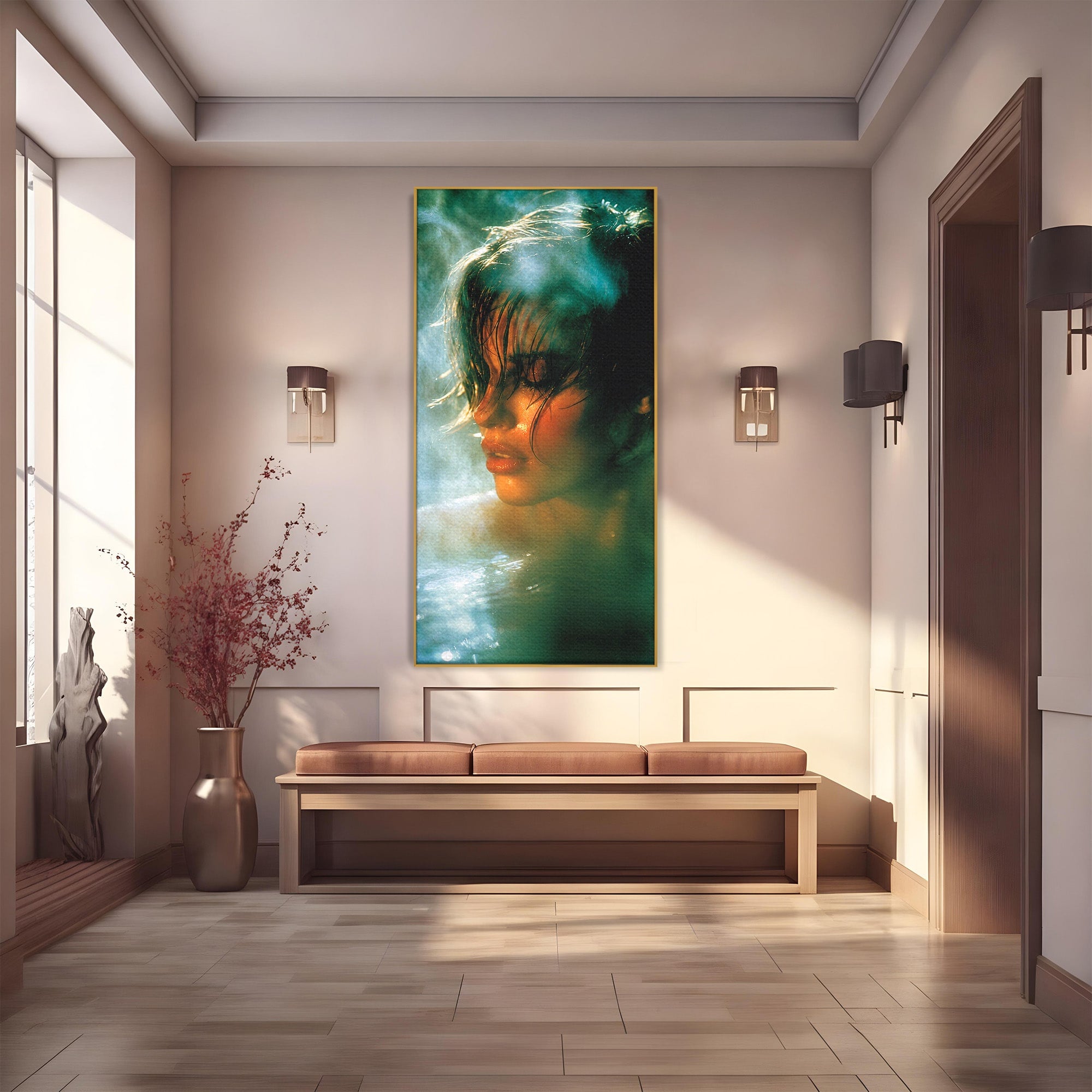 Tablou Canvas Premium LuxCanva® G1270, Fata In Aburi, Portret, Fata, Aburi, Mister, Dormitor, Culori Vibrante