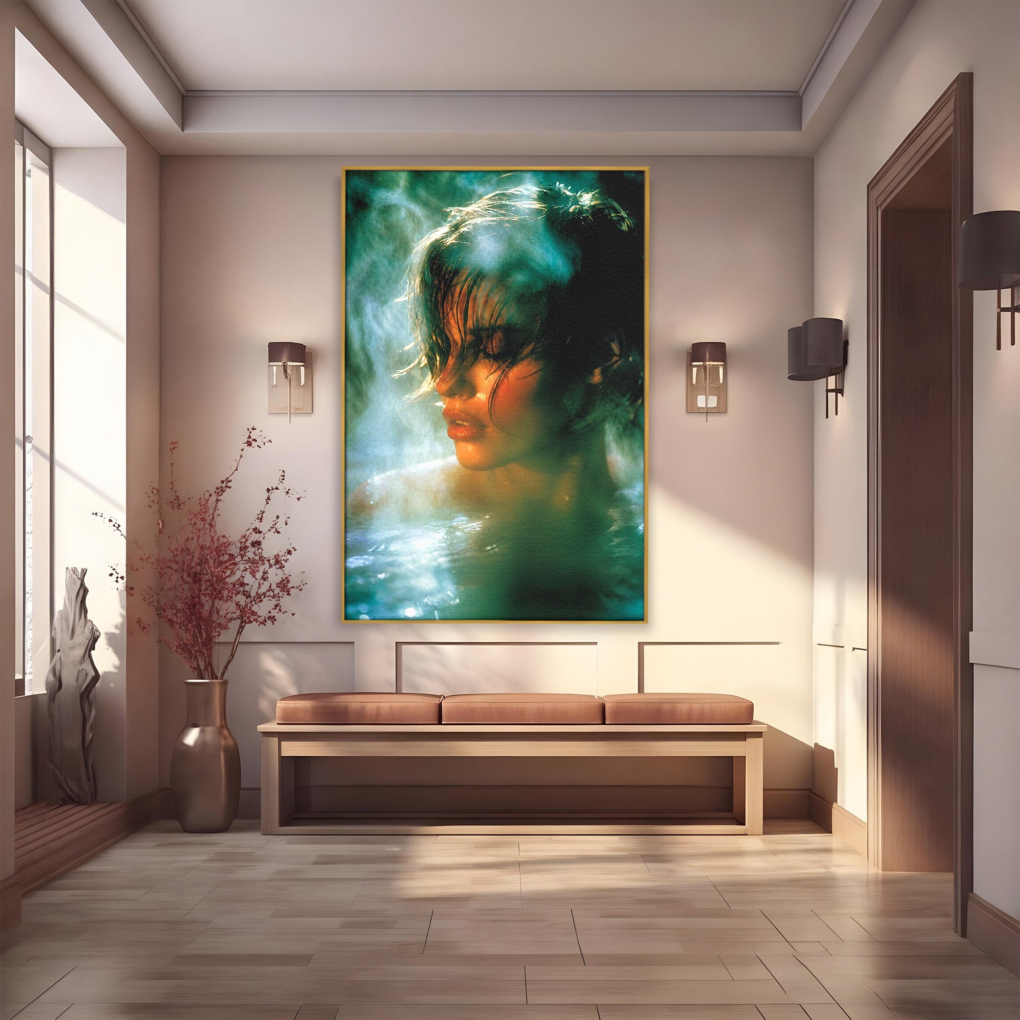 Tablou Canvas Premium LuxCanva® G1270, Fata In Aburi, Portret, Fata, Aburi, Mister, Dormitor, Culori Vibrante