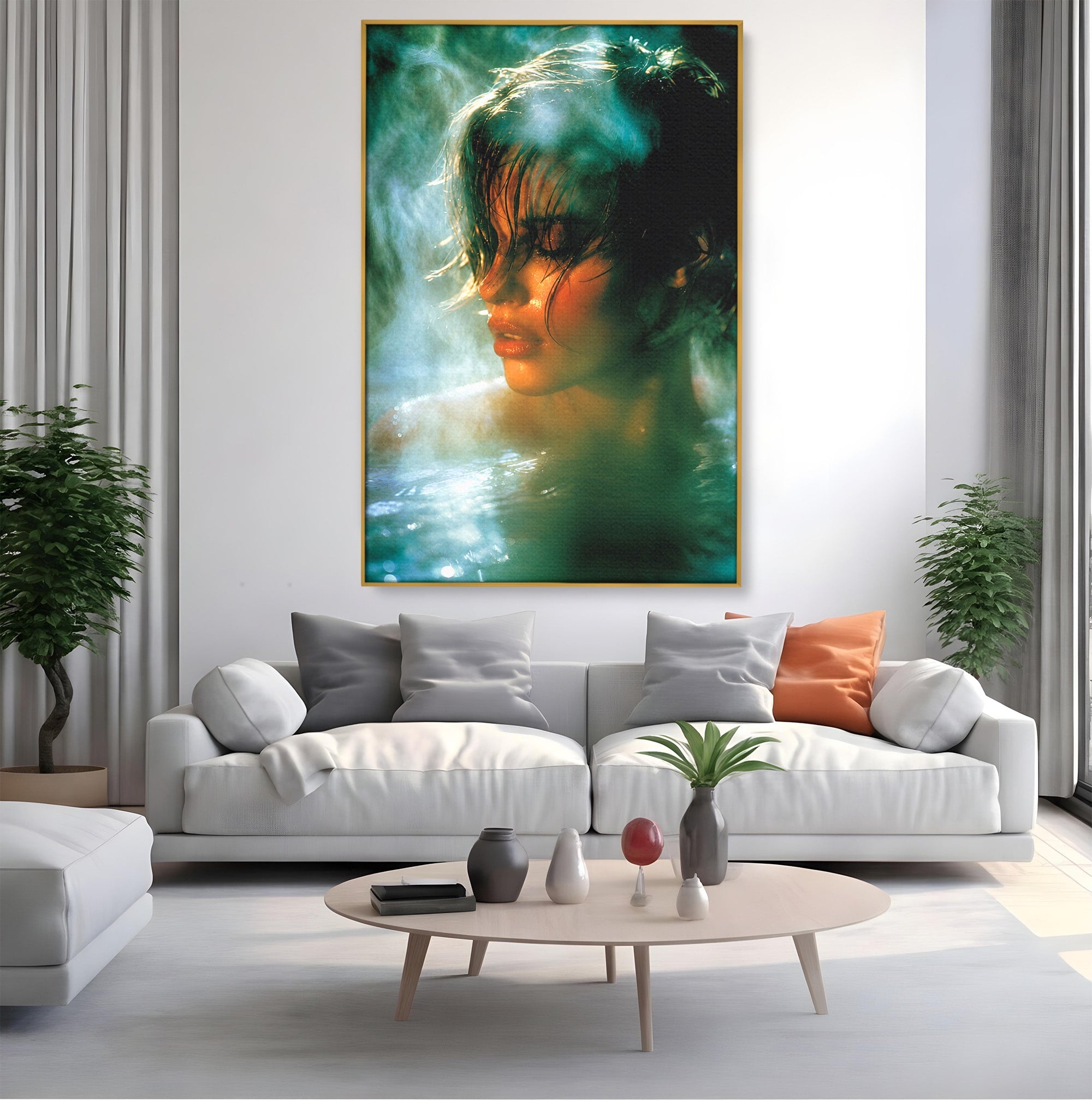 Tablou Canvas Premium LuxCanva® G1270, Fata In Aburi, Portret, Fata, Aburi, Mister, Dormitor, Culori Vibrante