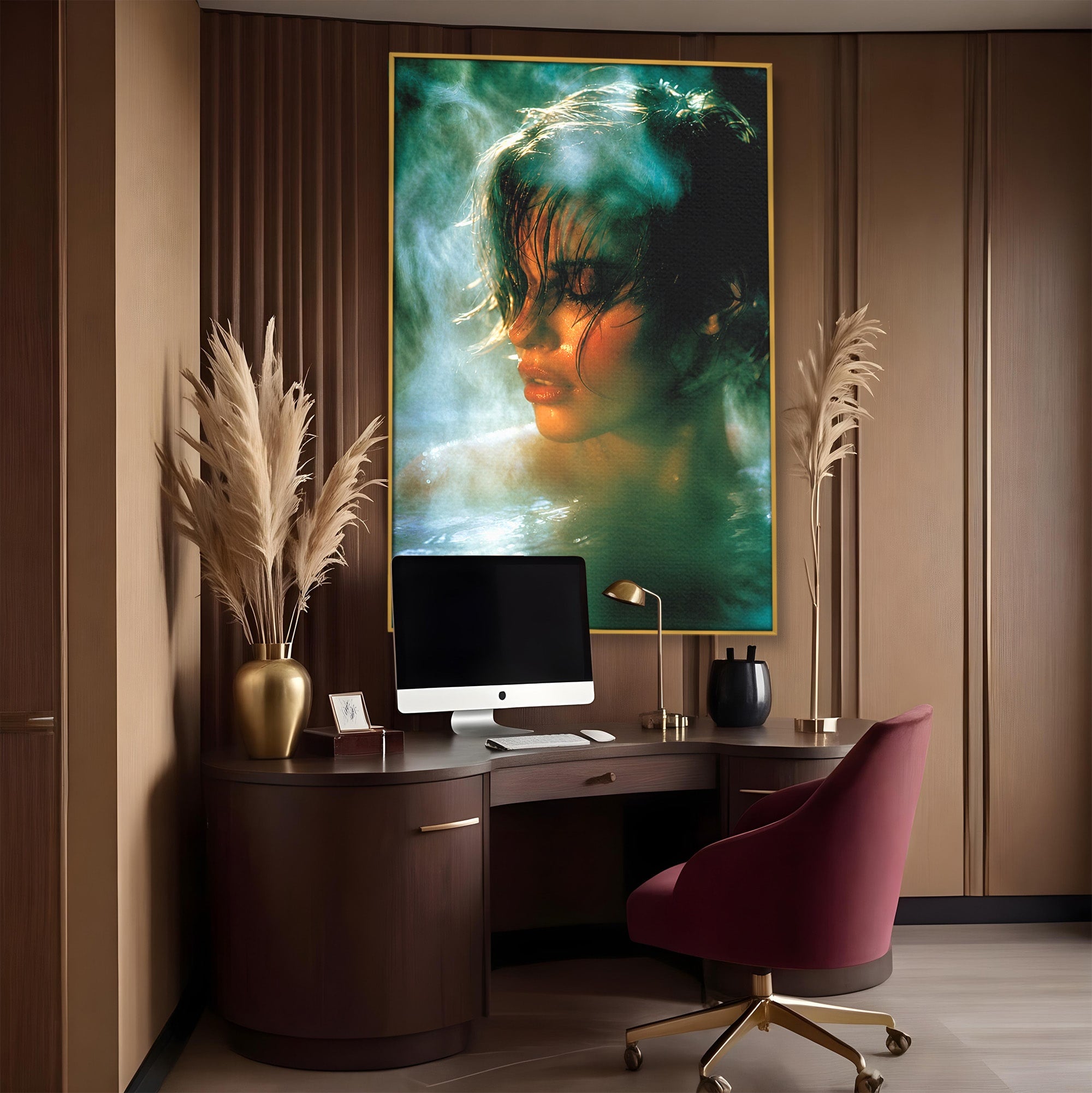 Tablou Canvas Premium LuxCanva® G1270, Fata In Aburi, Portret, Fata, Aburi, Mister, Dormitor, Culori Vibrante
