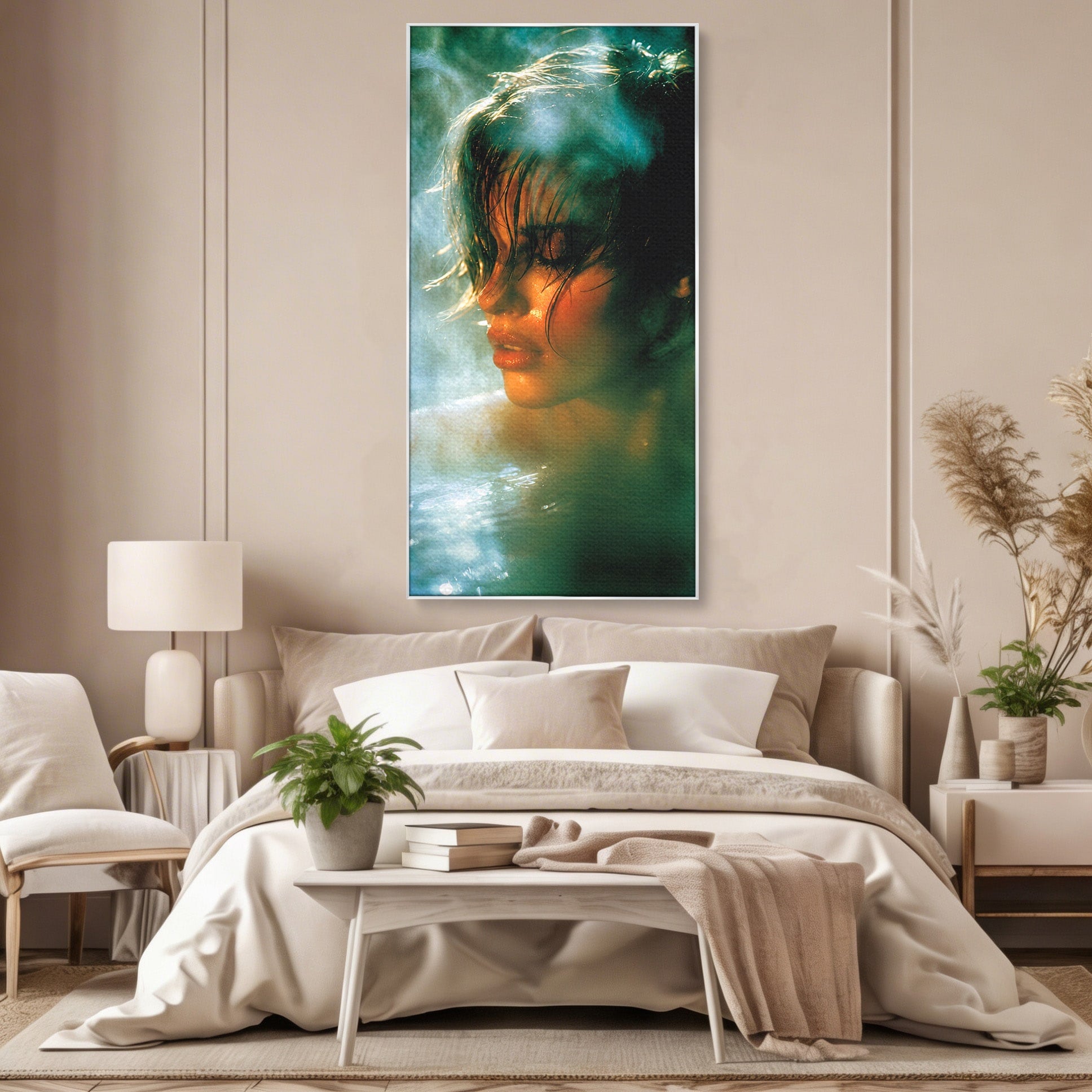 Tablou Canvas Premium LuxCanva® G1270, Fata In Aburi, Portret, Fata, Aburi, Mister, Dormitor, Culori Vibrante