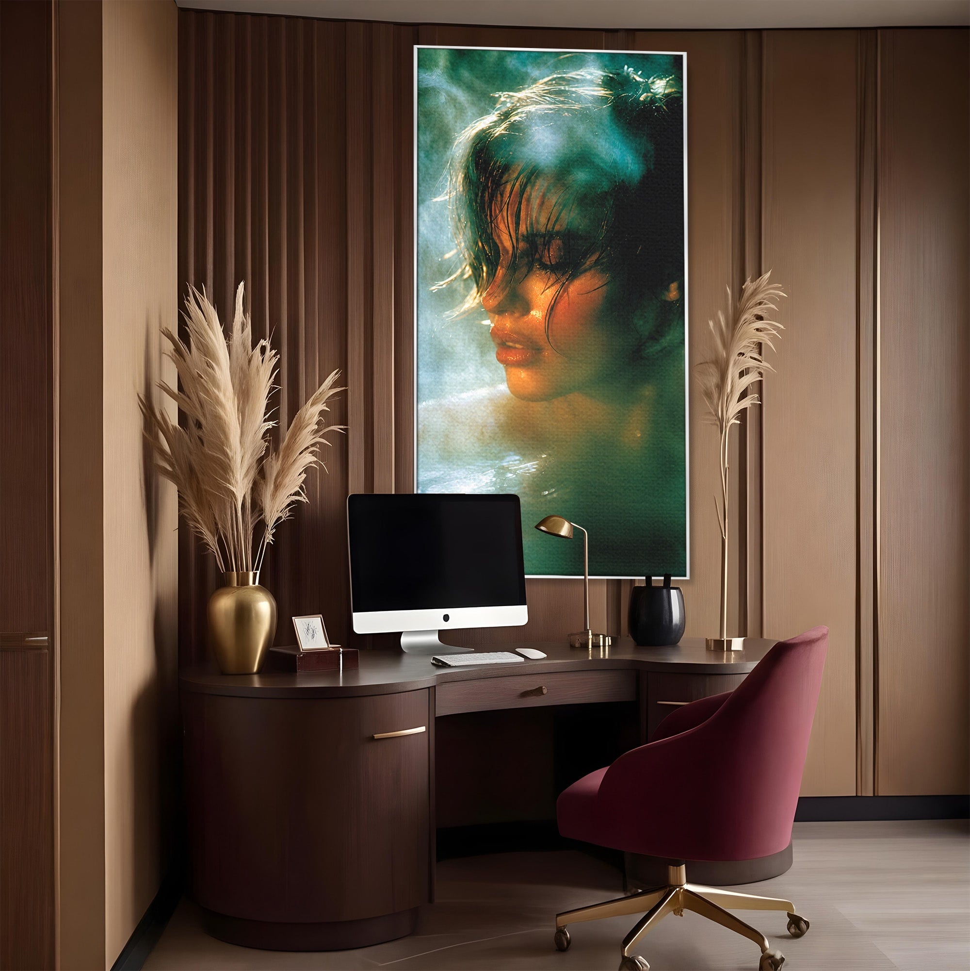 Tablou Canvas Premium LuxCanva® G1270, Fata In Aburi, Portret, Fata, Aburi, Mister, Dormitor, Culori Vibrante