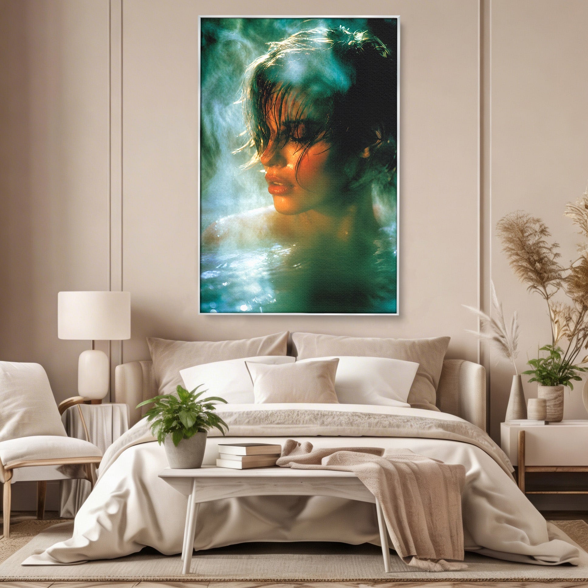 Tablou Canvas Premium LuxCanva® G1270, Fata In Aburi, Portret, Fata, Aburi, Mister, Dormitor, Culori Vibrante