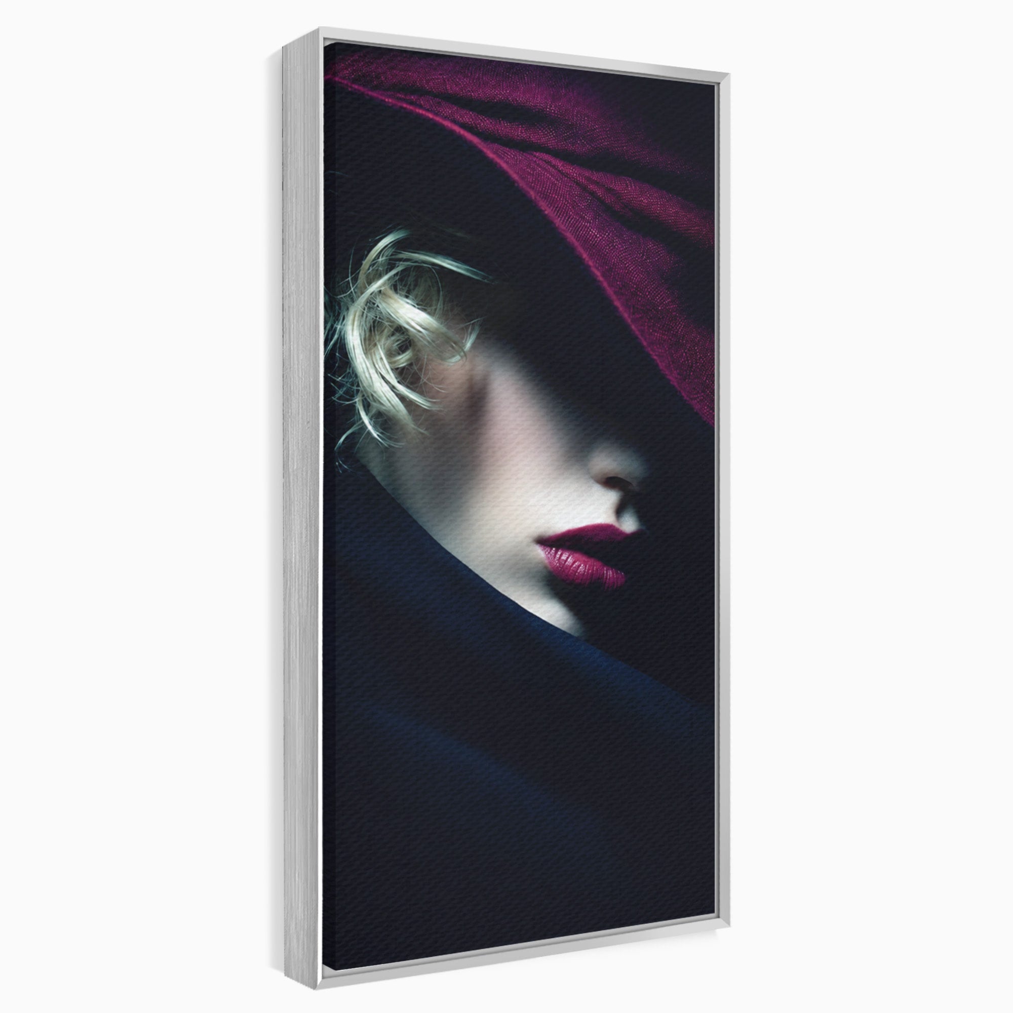 Tablou Canvas Premium LuxCanva® G1271, Misterioasa Doamna In Palarie, Portret, Palarie, Mister, Eleganta, Dormitor, Culori Vibrante