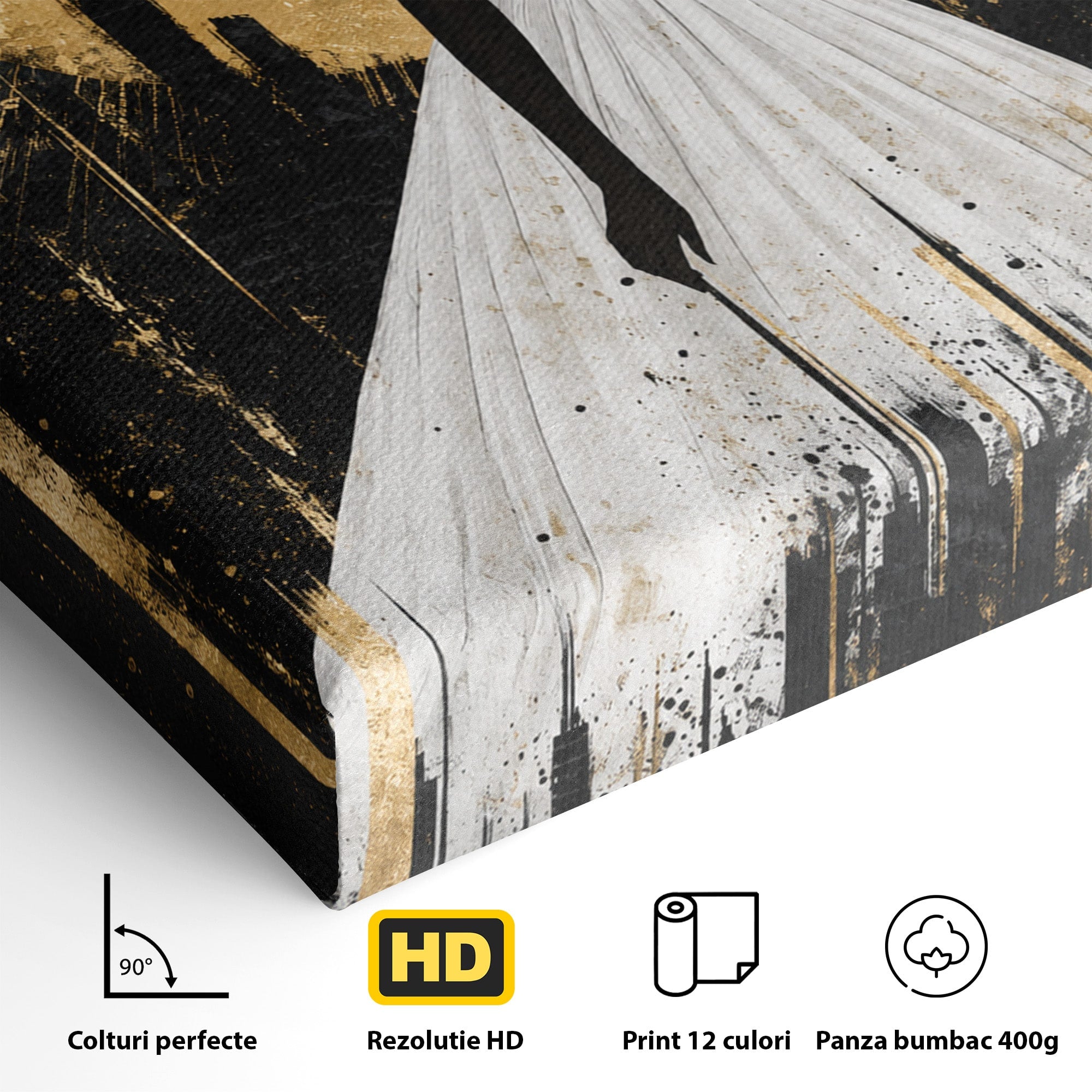 Tablou Canvas Premium LuxCanva® G1272, Silueta Eleganta Sub Luna, Silueta, Noapte, Eleganta, Femeie, Dormitor, Oras, Culori Vibrante