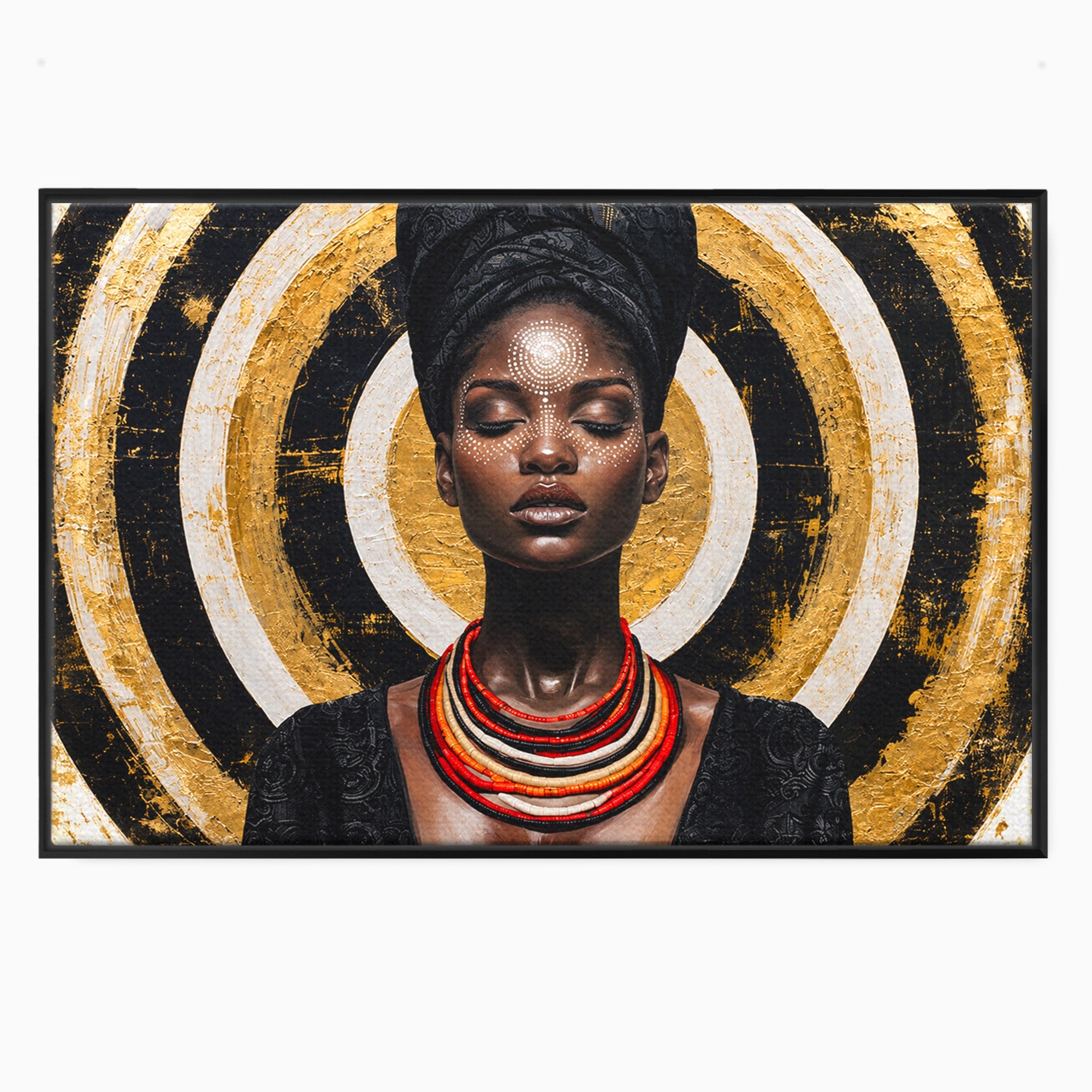 Tablou Canvas Premium LuxCanva® G1273, Regina Africana, Portret, Cultura, Eleganta, Arta, Living, Culori Vibrante