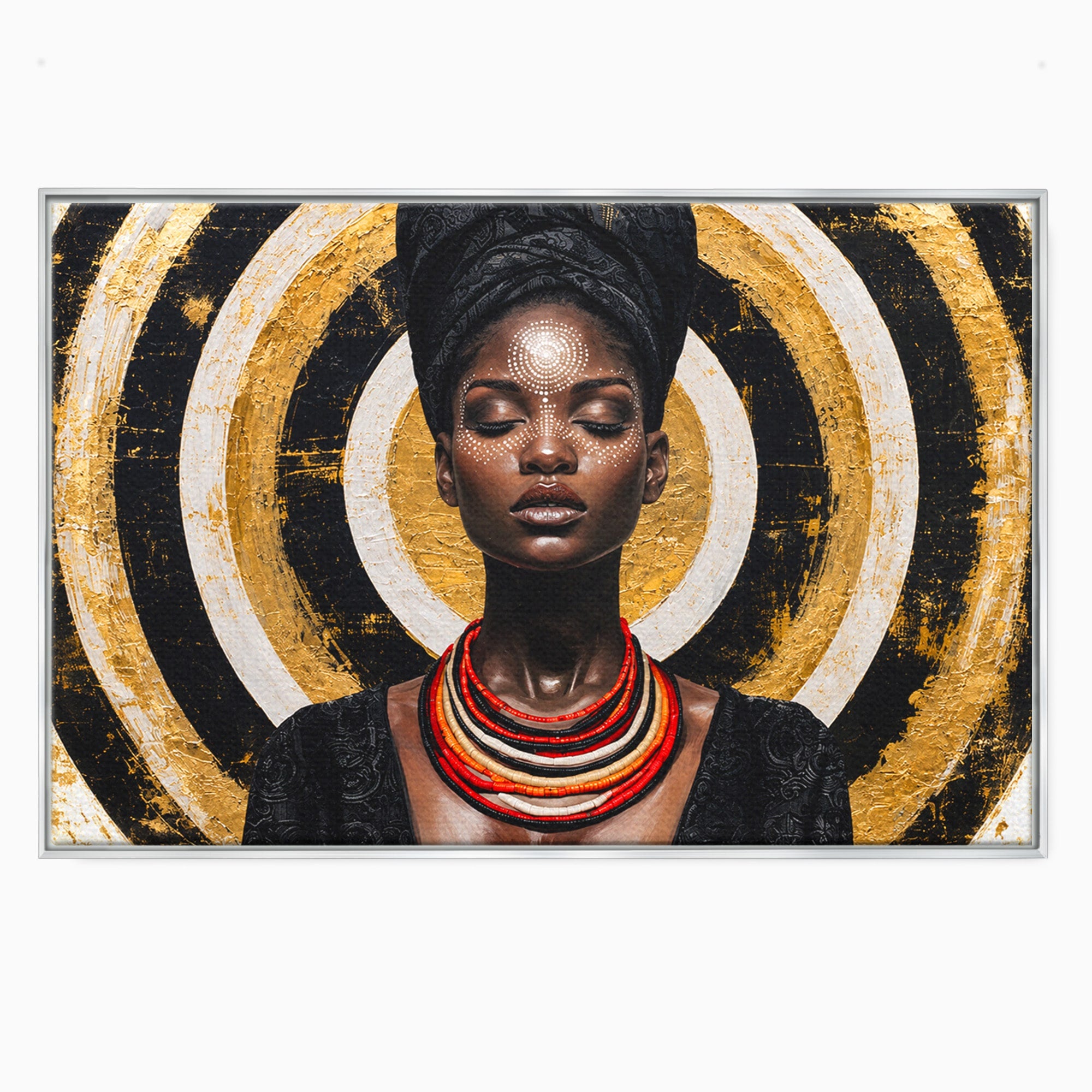 Tablou Canvas Premium LuxCanva® G1273, Regina Africana, Portret, Cultura, Eleganta, Arta, Living, Culori Vibrante
