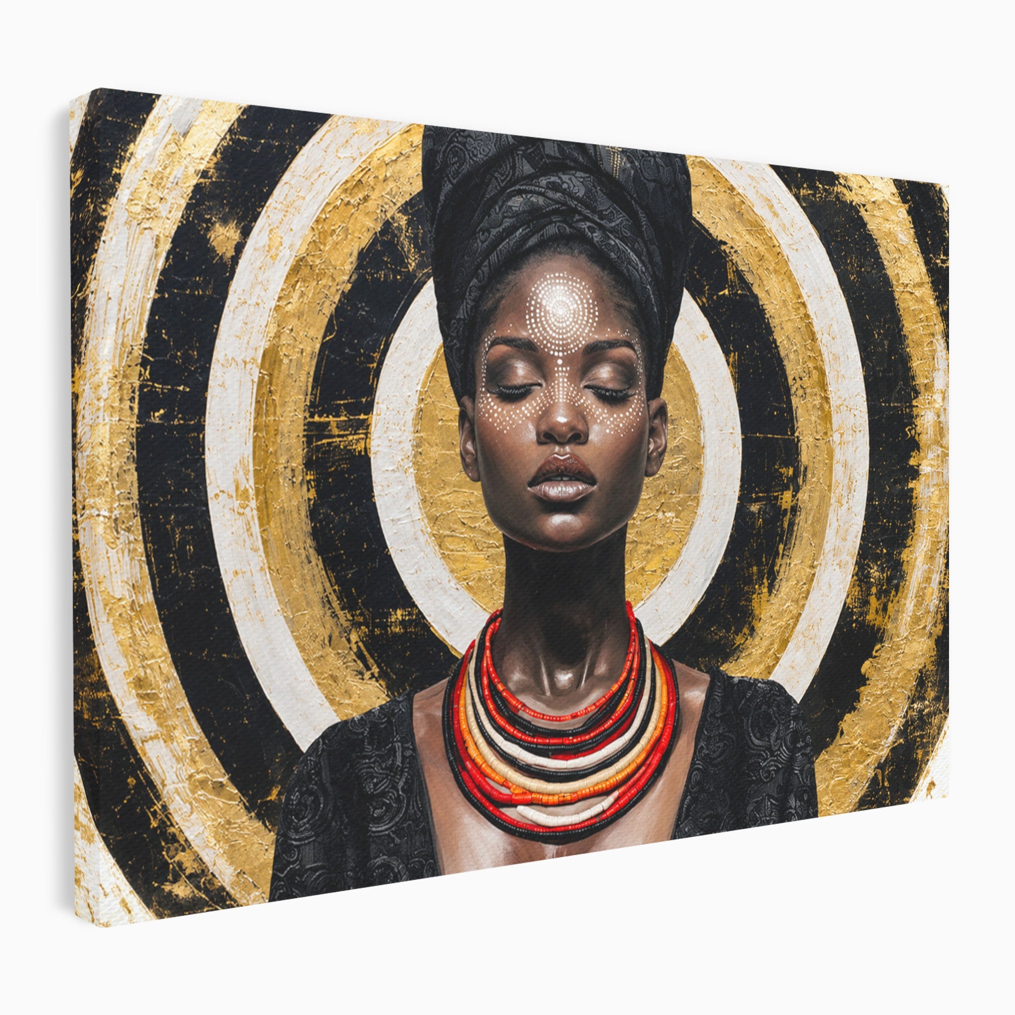 Tablou Canvas Premium LuxCanva® G1273, Regina Africana, Portret, Cultura, Eleganta, Arta, Living, Culori Vibrante