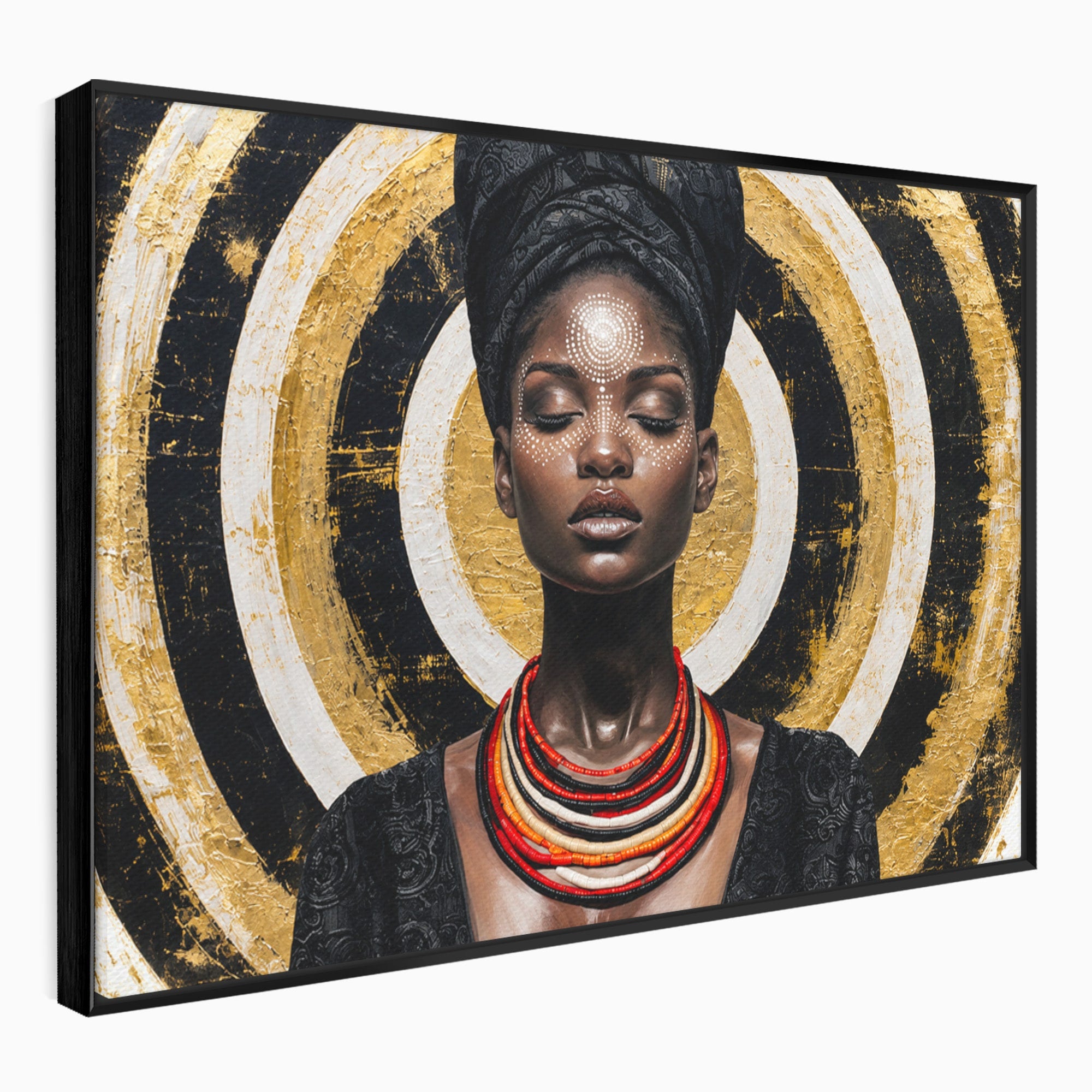 Tablou Canvas Premium LuxCanva® G1273, Regina Africana, Portret, Cultura, Eleganta, Arta, Living, Culori Vibrante