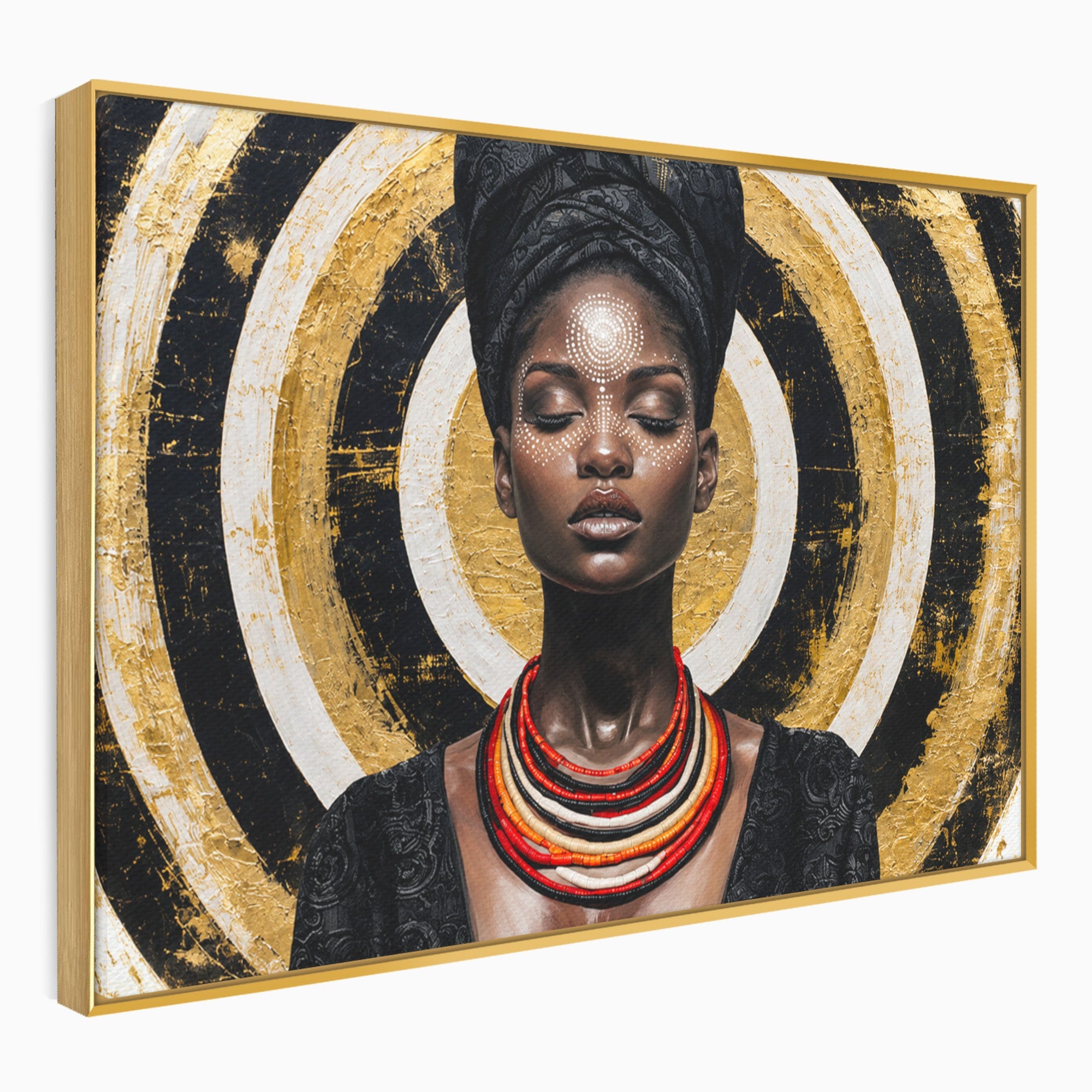 Tablou Canvas Premium LuxCanva® G1273, Regina Africana, Portret, Cultura, Eleganta, Arta, Living, Culori Vibrante