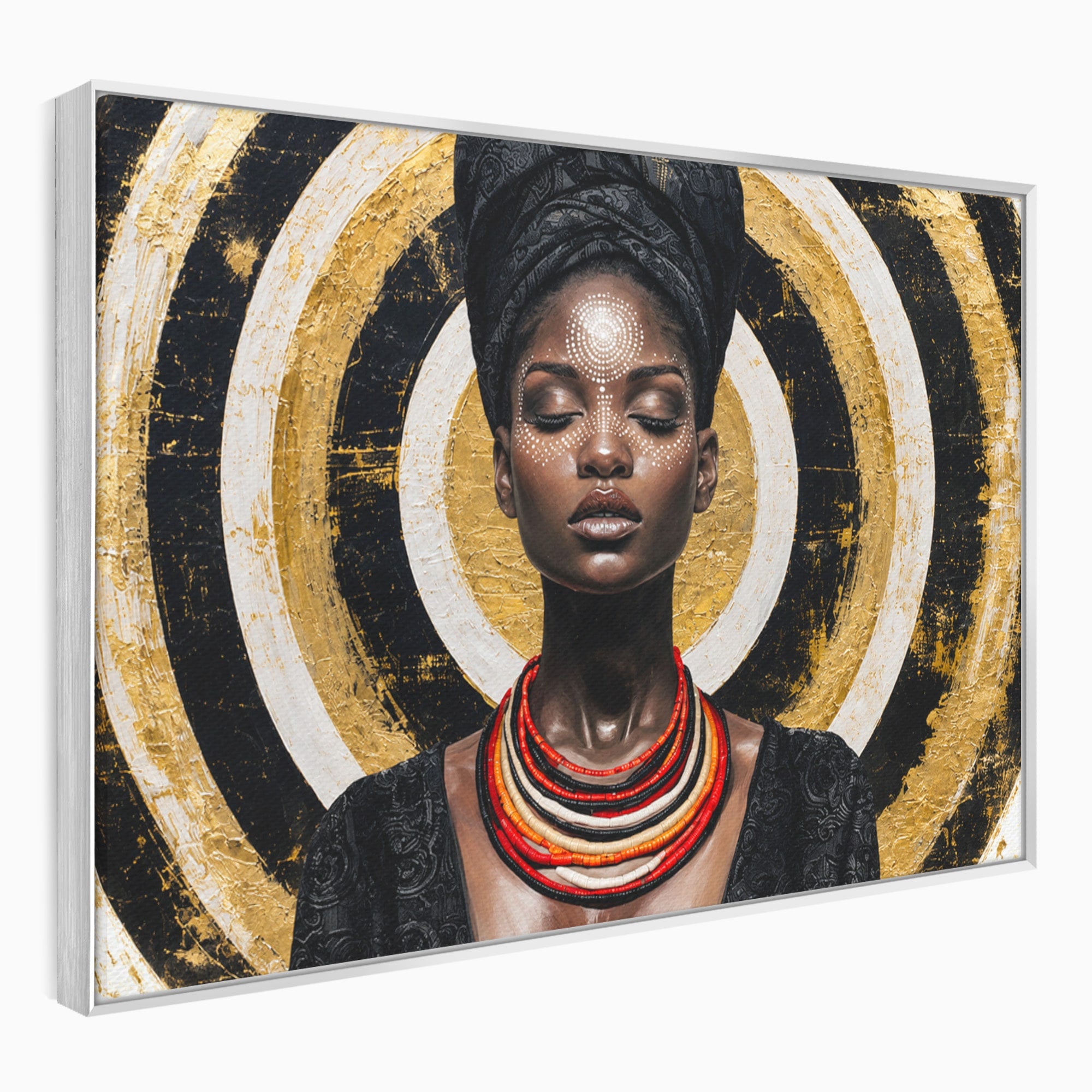 Tablou Canvas Premium LuxCanva® G1273, Regina Africana, Portret, Cultura, Eleganta, Arta, Living, Culori Vibrante
