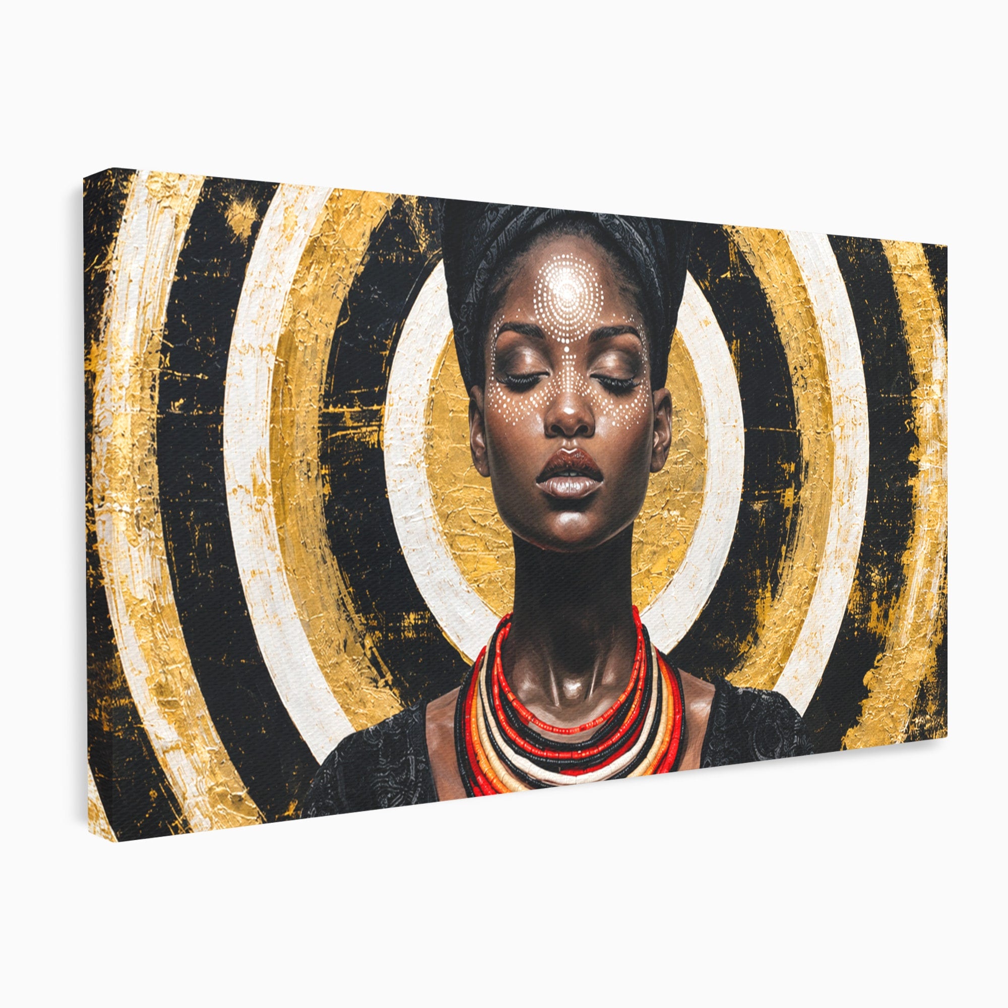Tablou Canvas Premium LuxCanva® G1273, Regina Africana, Portret, Cultura, Eleganta, Arta, Living, Culori Vibrante