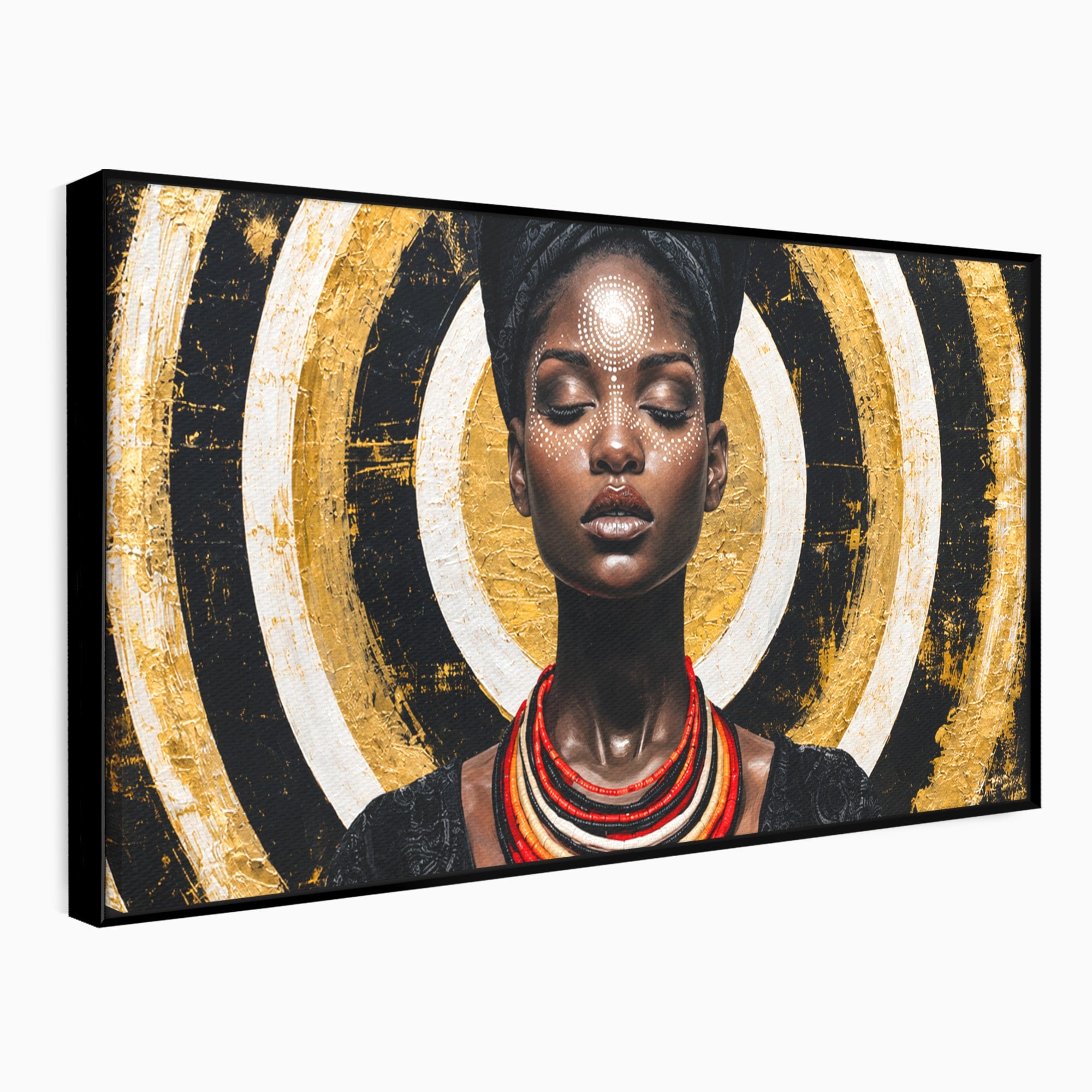 Tablou Canvas Premium LuxCanva® G1273, Regina Africana, Portret, Cultura, Eleganta, Arta, Living, Culori Vibrante