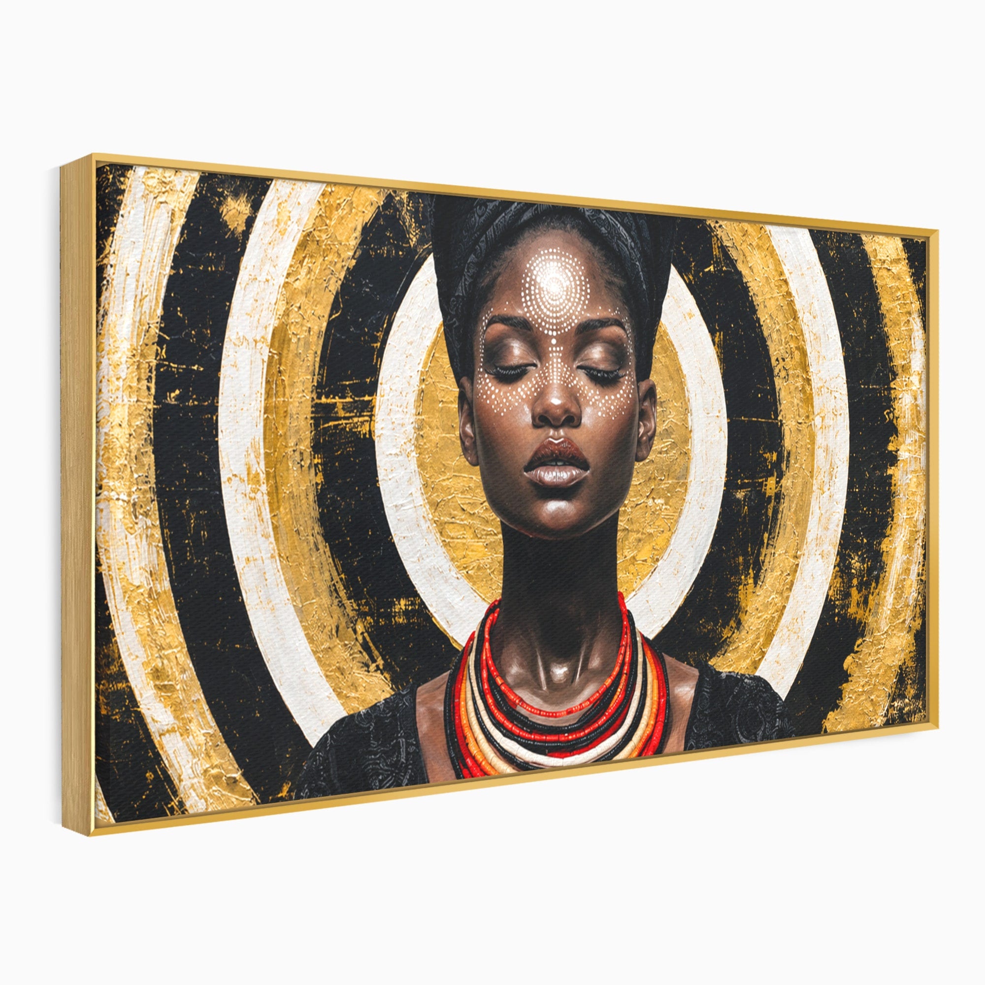 Tablou Canvas Premium LuxCanva® G1273, Regina Africana, Portret, Cultura, Eleganta, Arta, Living, Culori Vibrante