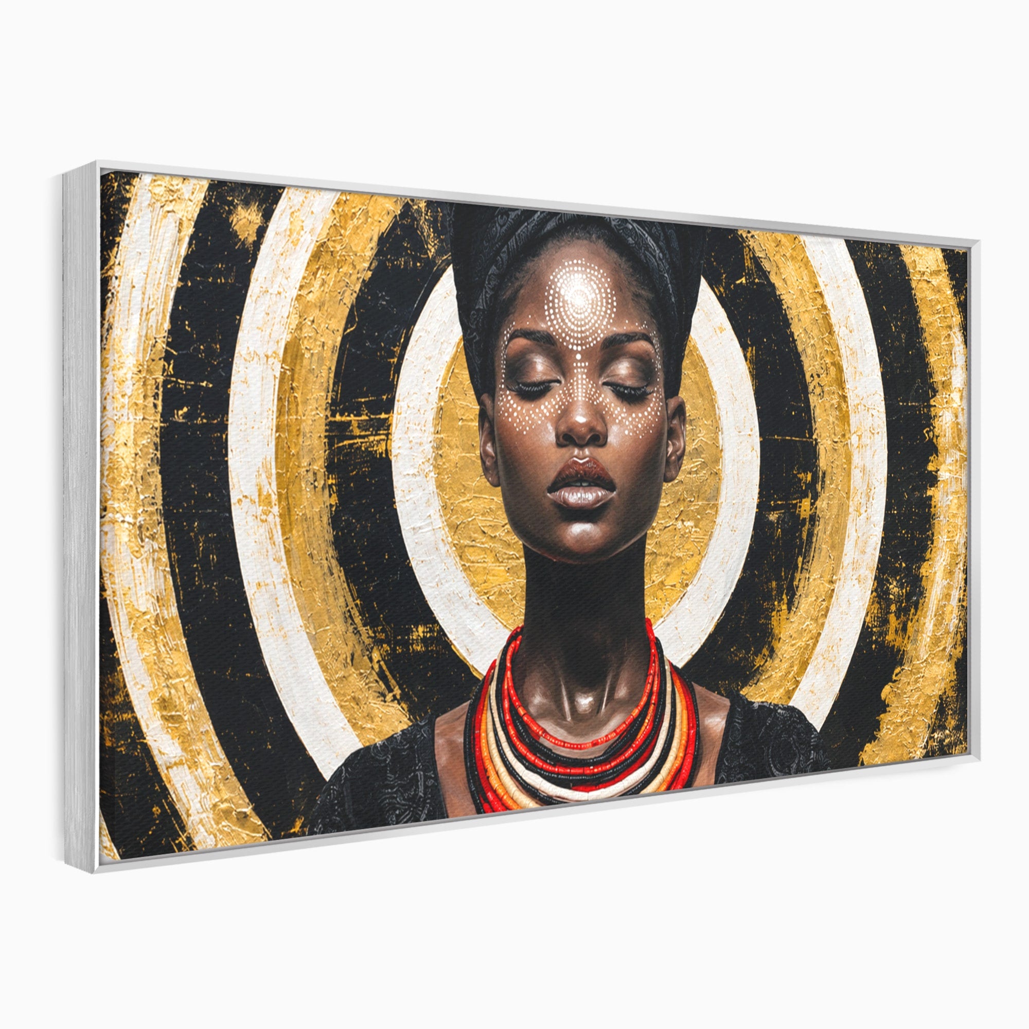 Tablou Canvas Premium LuxCanva® G1273, Regina Africana, Portret, Cultura, Eleganta, Arta, Living, Culori Vibrante