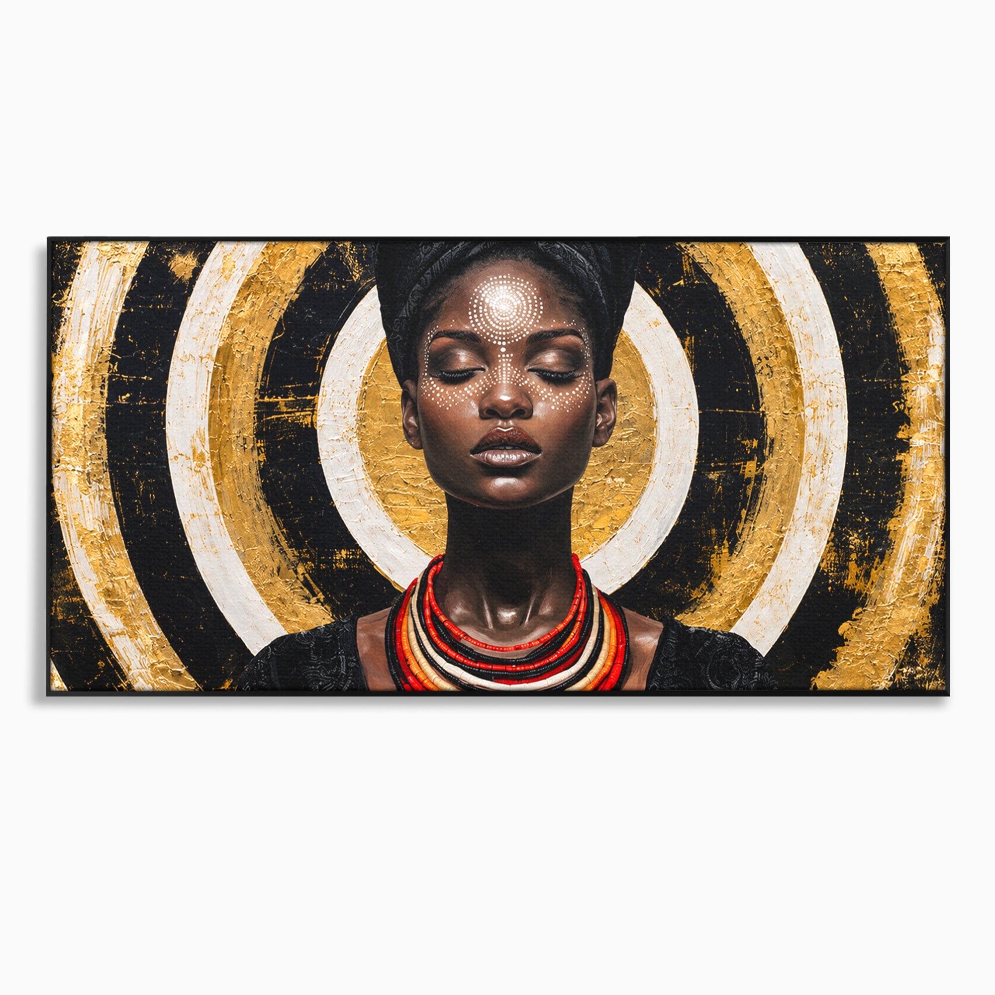 Tablou Canvas Premium LuxCanva® G1273, Regina Africana, Portret, Cultura, Eleganta, Arta, Living, Culori Vibrante