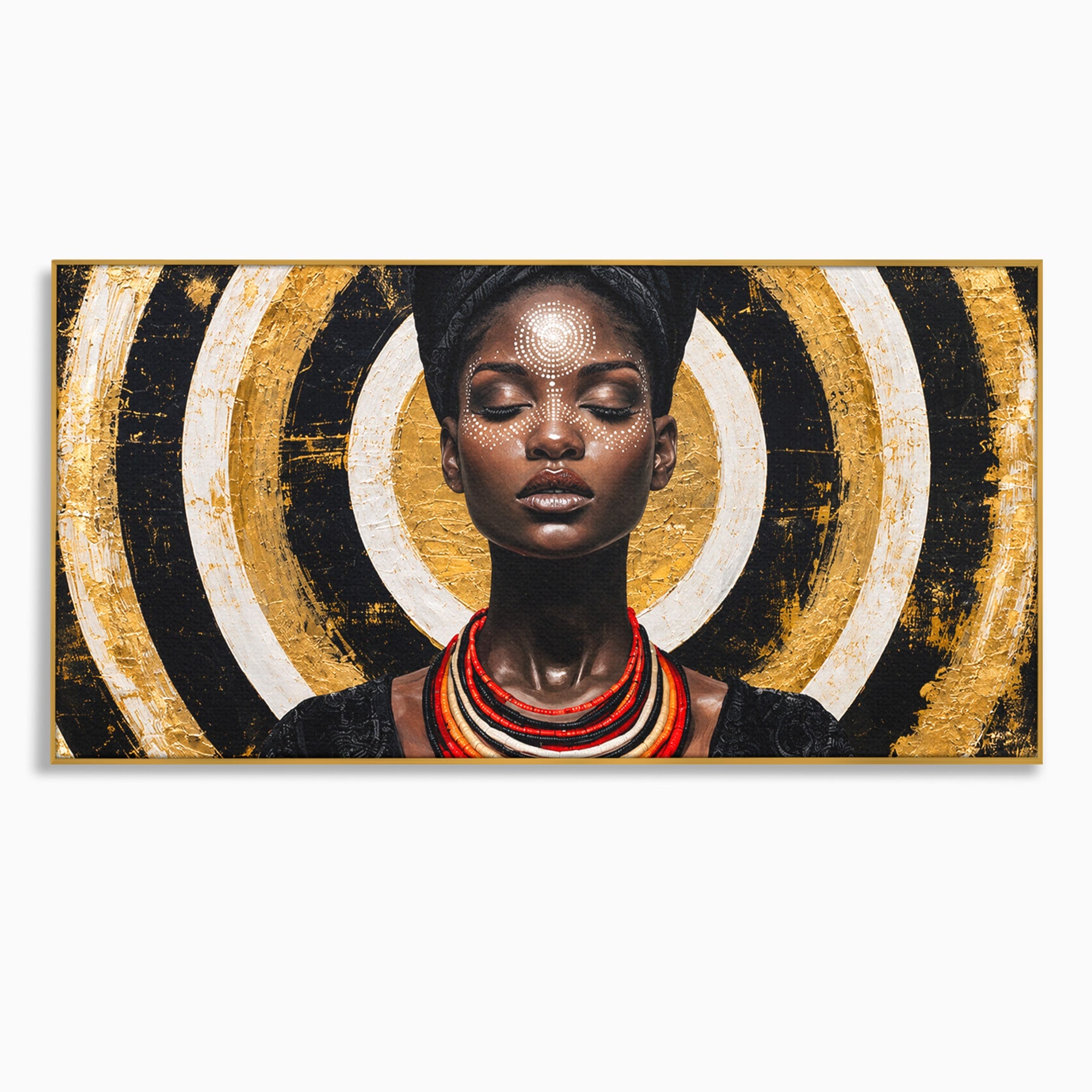 Tablou Canvas Premium LuxCanva® G1273, Regina Africana, Portret, Cultura, Eleganta, Arta, Living, Culori Vibrante