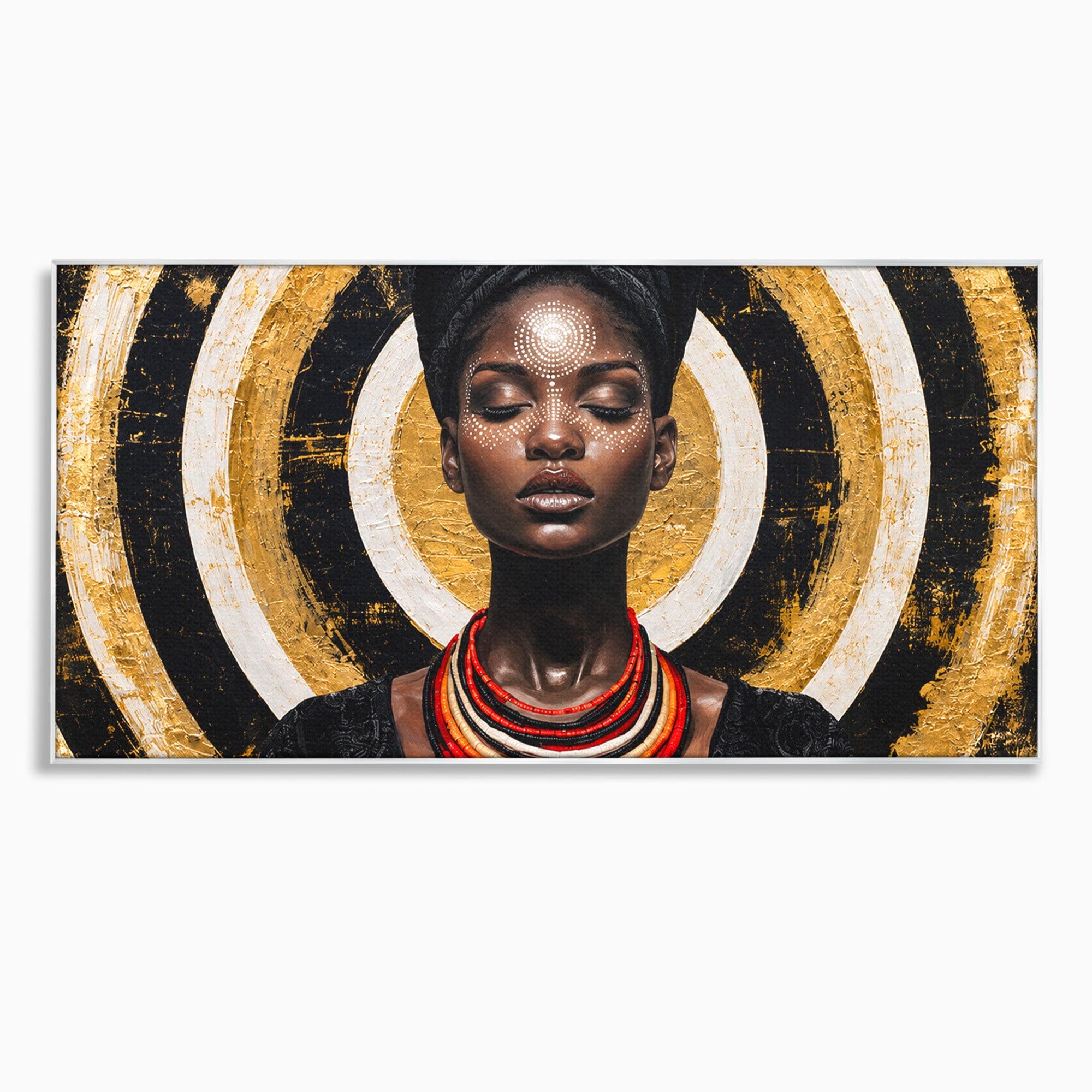 Tablou Canvas Premium LuxCanva® G1273, Regina Africana, Portret, Cultura, Eleganta, Arta, Living, Culori Vibrante