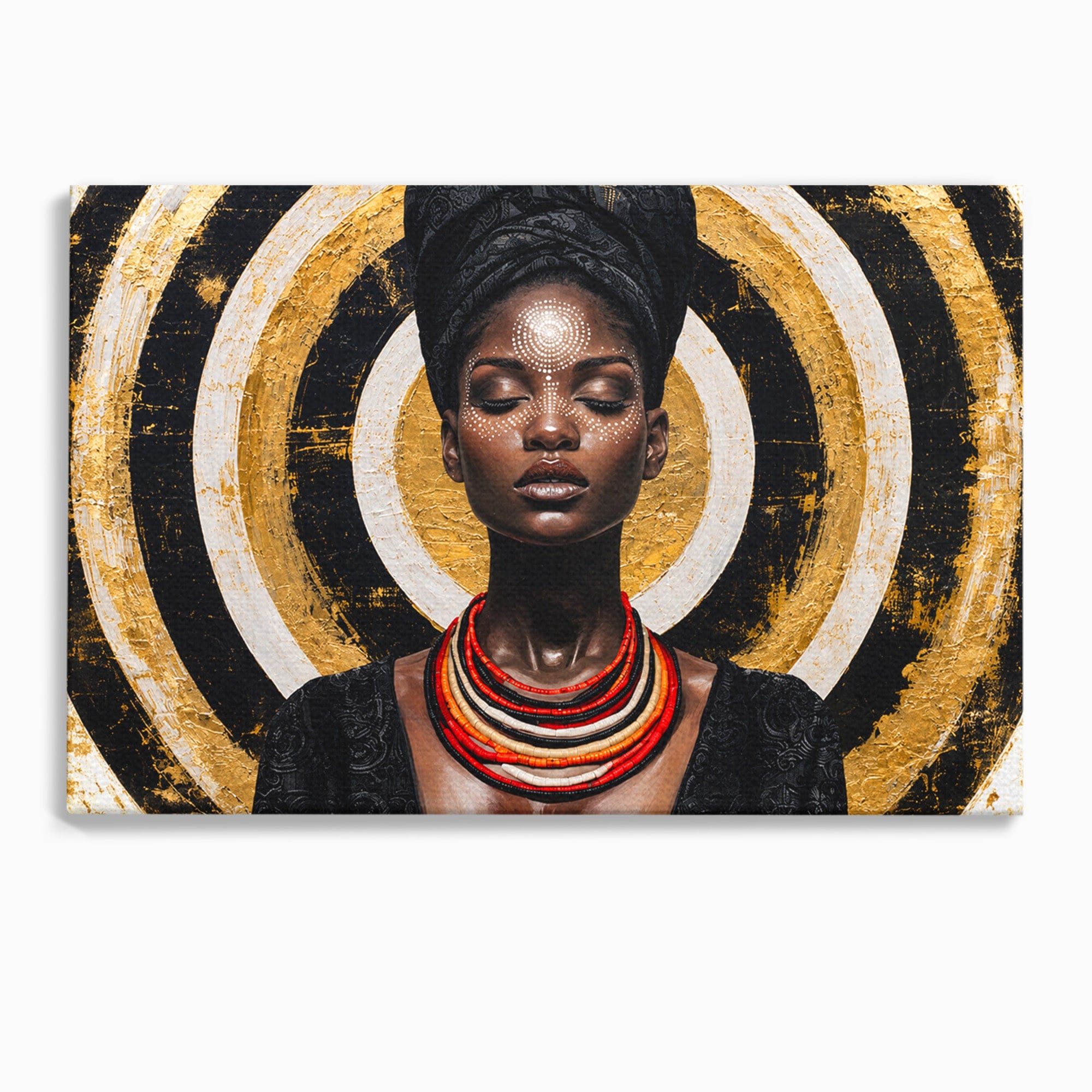 Tablou Canvas Premium LuxCanva® G1273, Regina Africana, Portret, Cultura, Eleganta, Arta, Living, Culori Vibrante