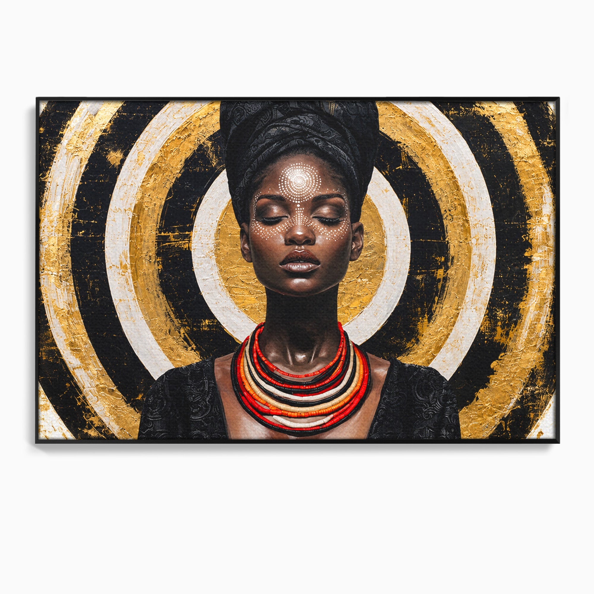 Tablou Canvas Premium LuxCanva® G1273, Regina Africana, Portret, Cultura, Eleganta, Arta, Living, Culori Vibrante