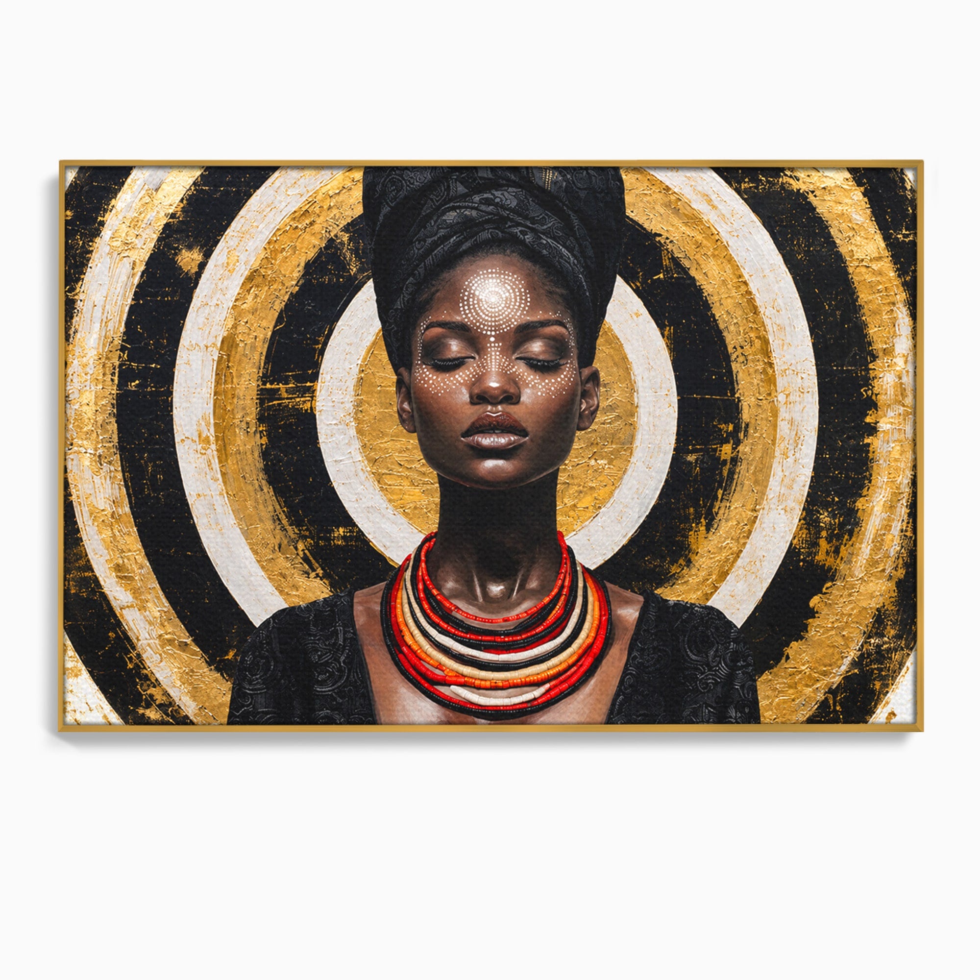 Tablou Canvas Premium LuxCanva® G1273, Regina Africana, Portret, Cultura, Eleganta, Arta, Living, Culori Vibrante