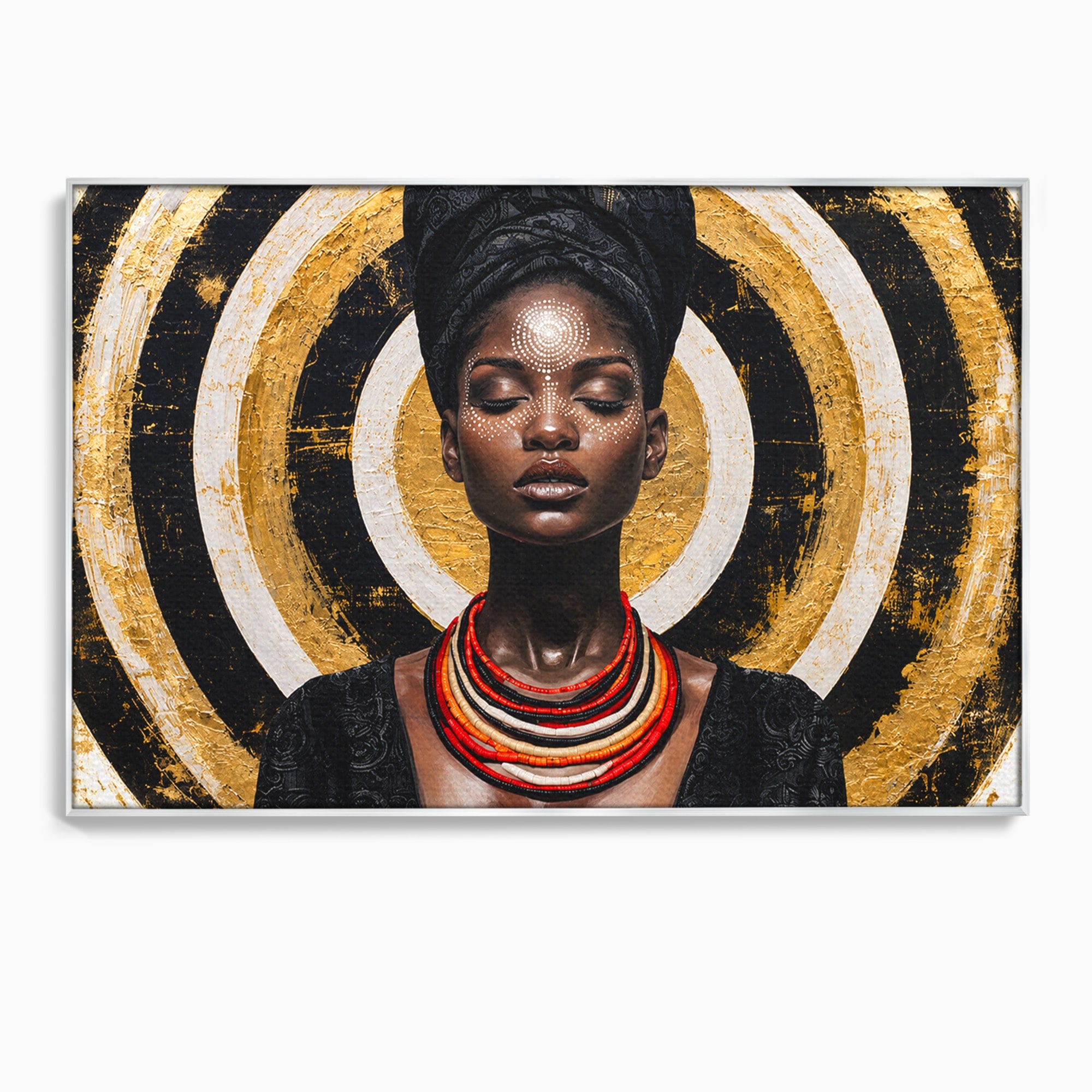 Tablou Canvas Premium LuxCanva® G1273, Regina Africana, Portret, Cultura, Eleganta, Arta, Living, Culori Vibrante