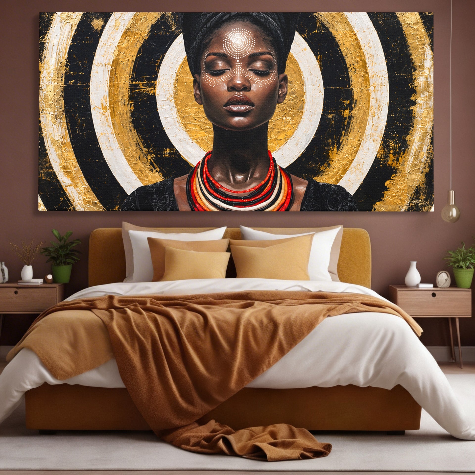 Tablou Canvas Premium LuxCanva® G1273, Regina Africana, Portret, Cultura, Eleganta, Arta, Living, Culori Vibrante