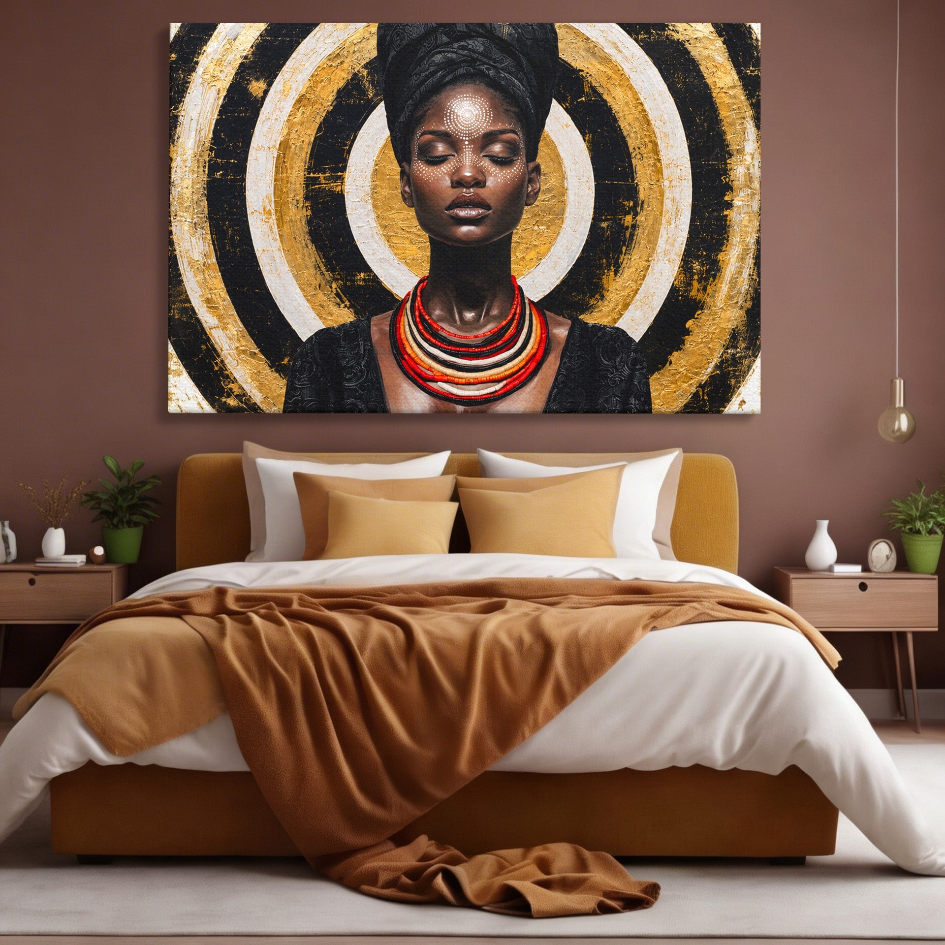 Tablou Canvas Premium LuxCanva® G1273, Regina Africana, Portret, Cultura, Eleganta, Arta, Living, Culori Vibrante