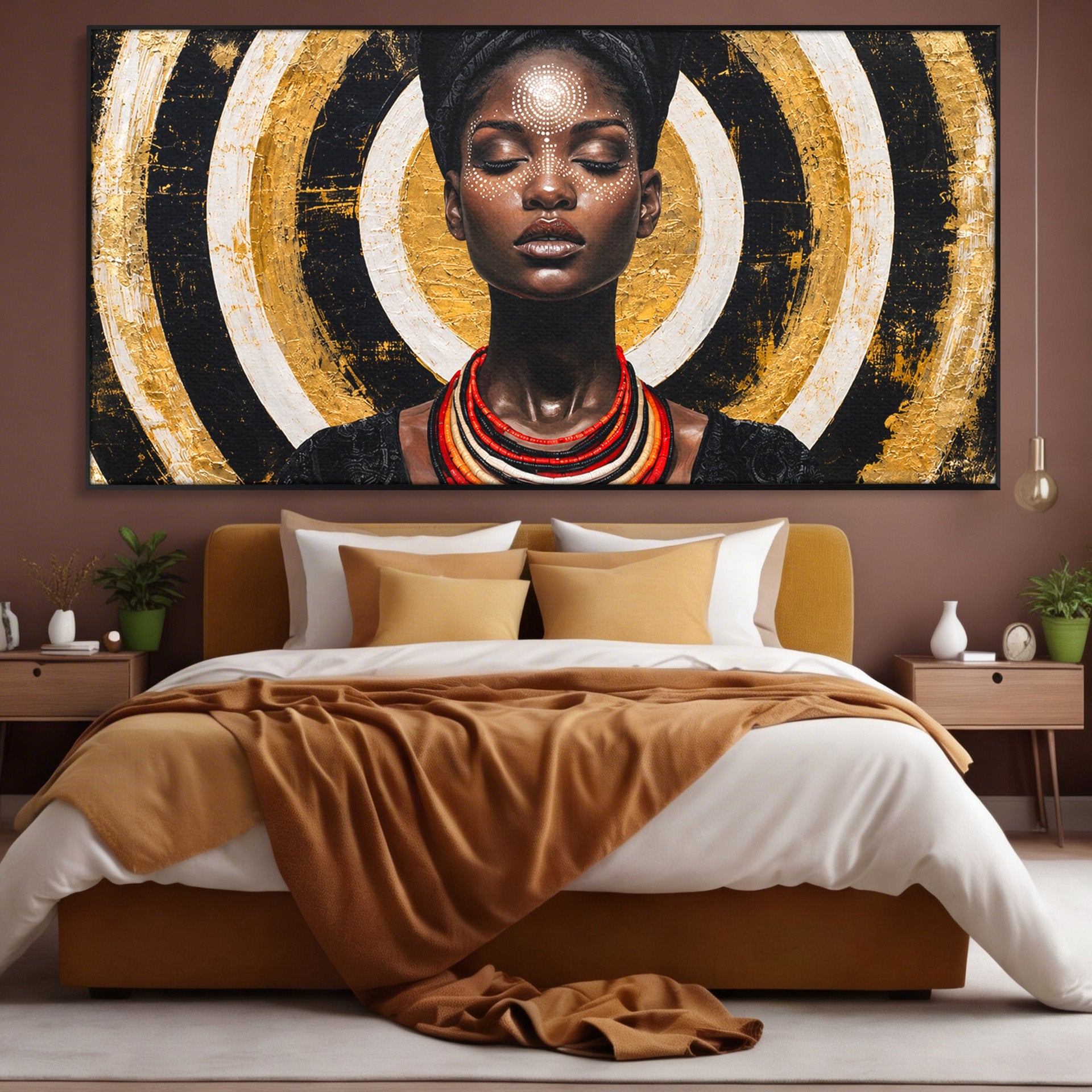 Tablou Canvas Premium LuxCanva® G1273, Regina Africana, Portret, Cultura, Eleganta, Arta, Living, Culori Vibrante