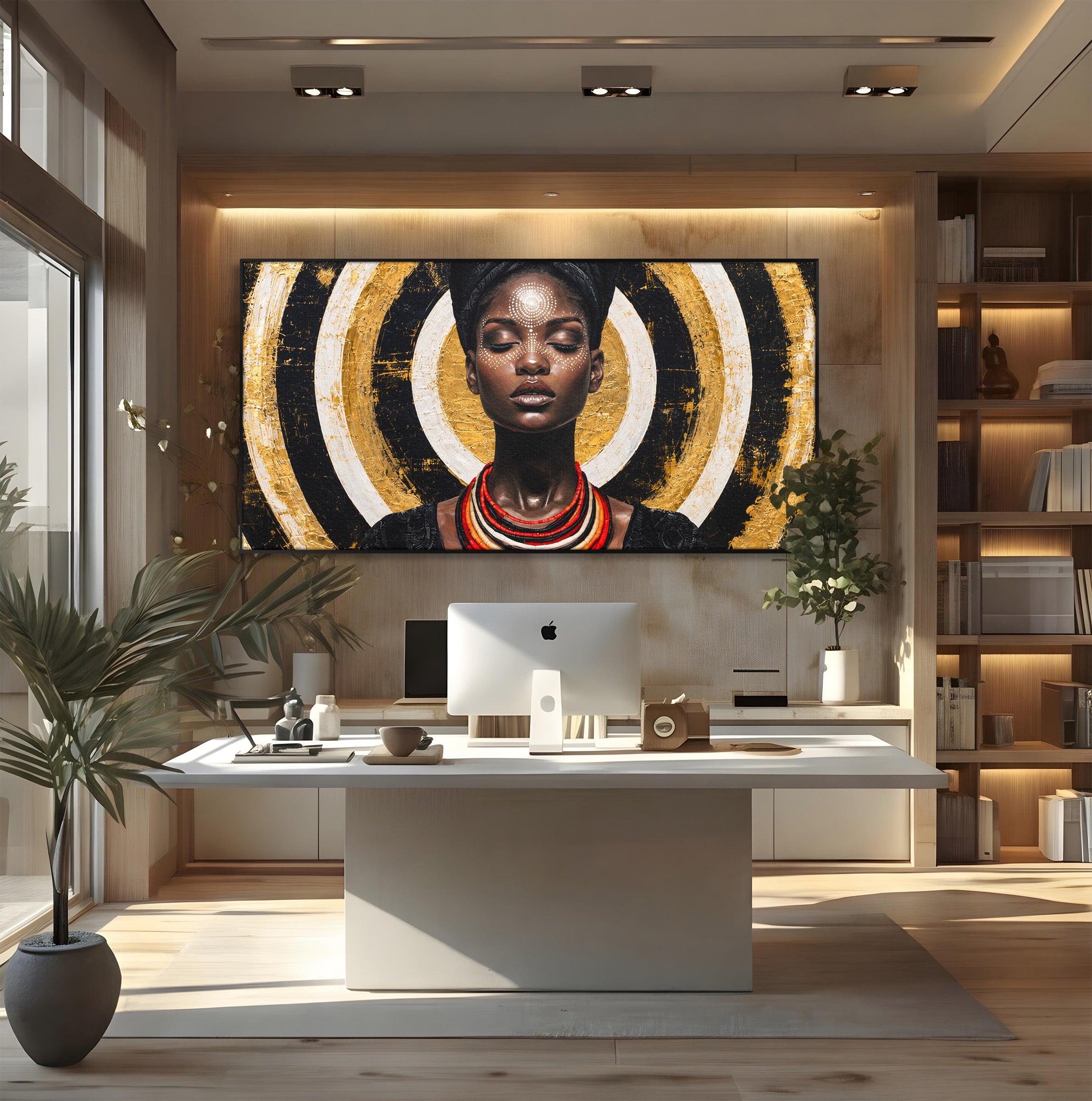 Tablou Canvas Premium LuxCanva® G1273, Regina Africana, Portret, Cultura, Eleganta, Arta, Living, Culori Vibrante