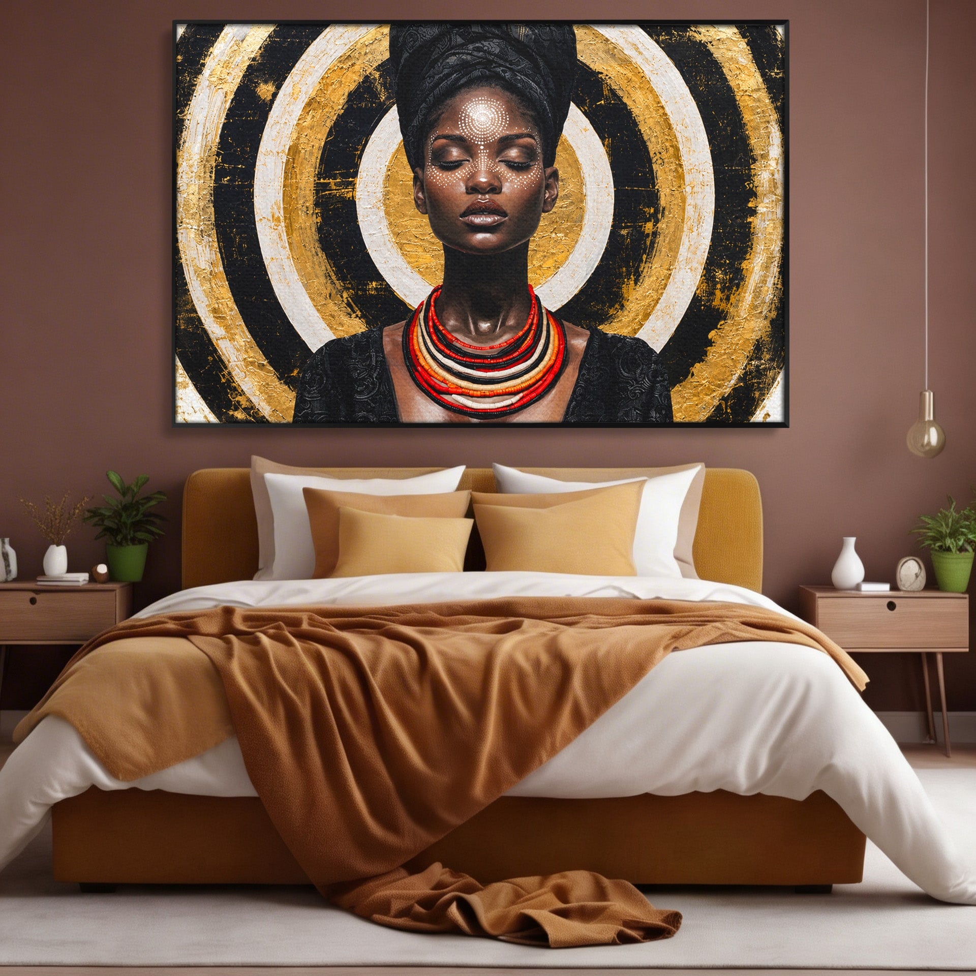 Tablou Canvas Premium LuxCanva® G1273, Regina Africana, Portret, Cultura, Eleganta, Arta, Living, Culori Vibrante