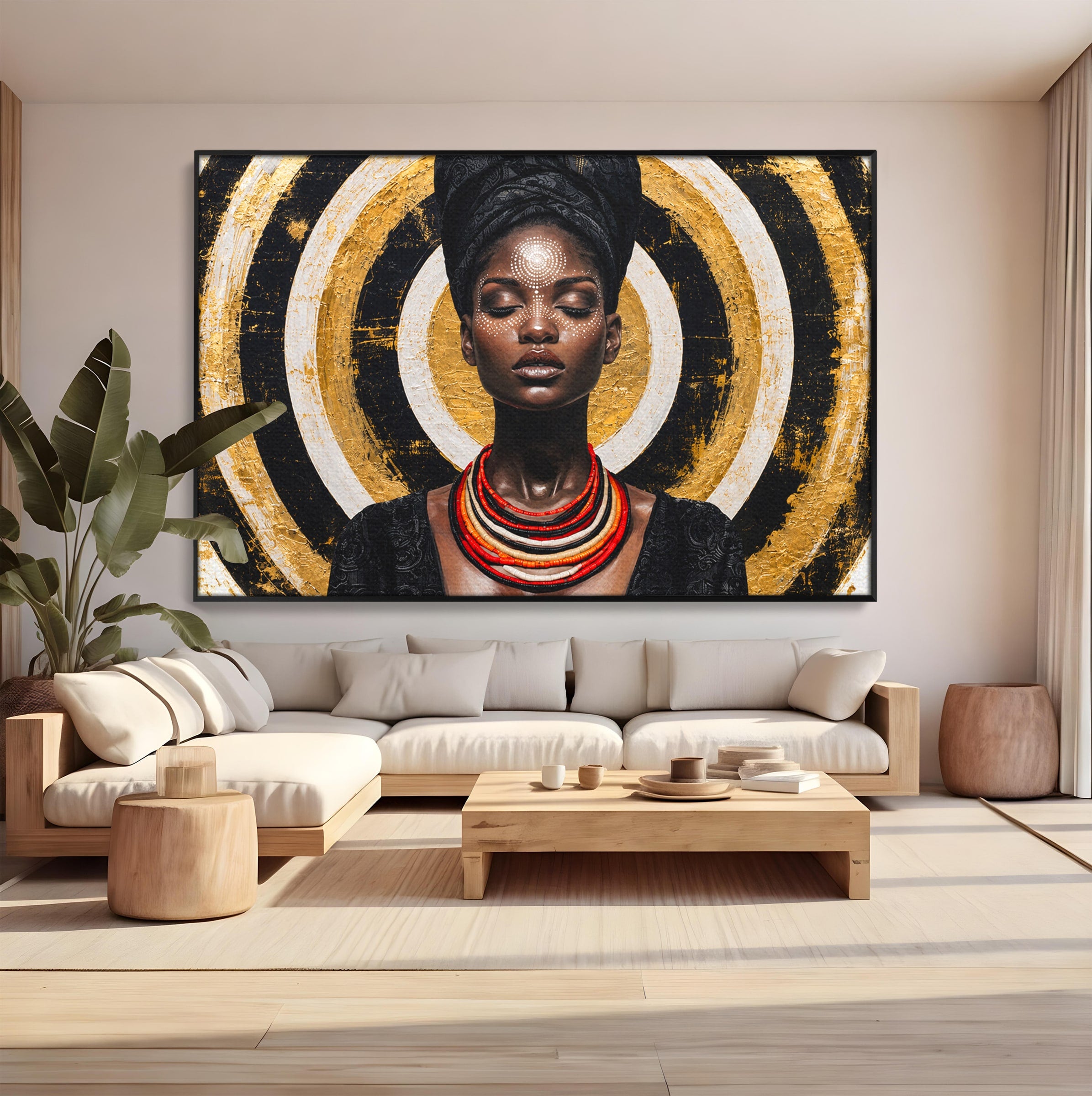 Tablou Canvas Premium LuxCanva® G1273, Regina Africana, Portret, Cultura, Eleganta, Arta, Living, Culori Vibrante