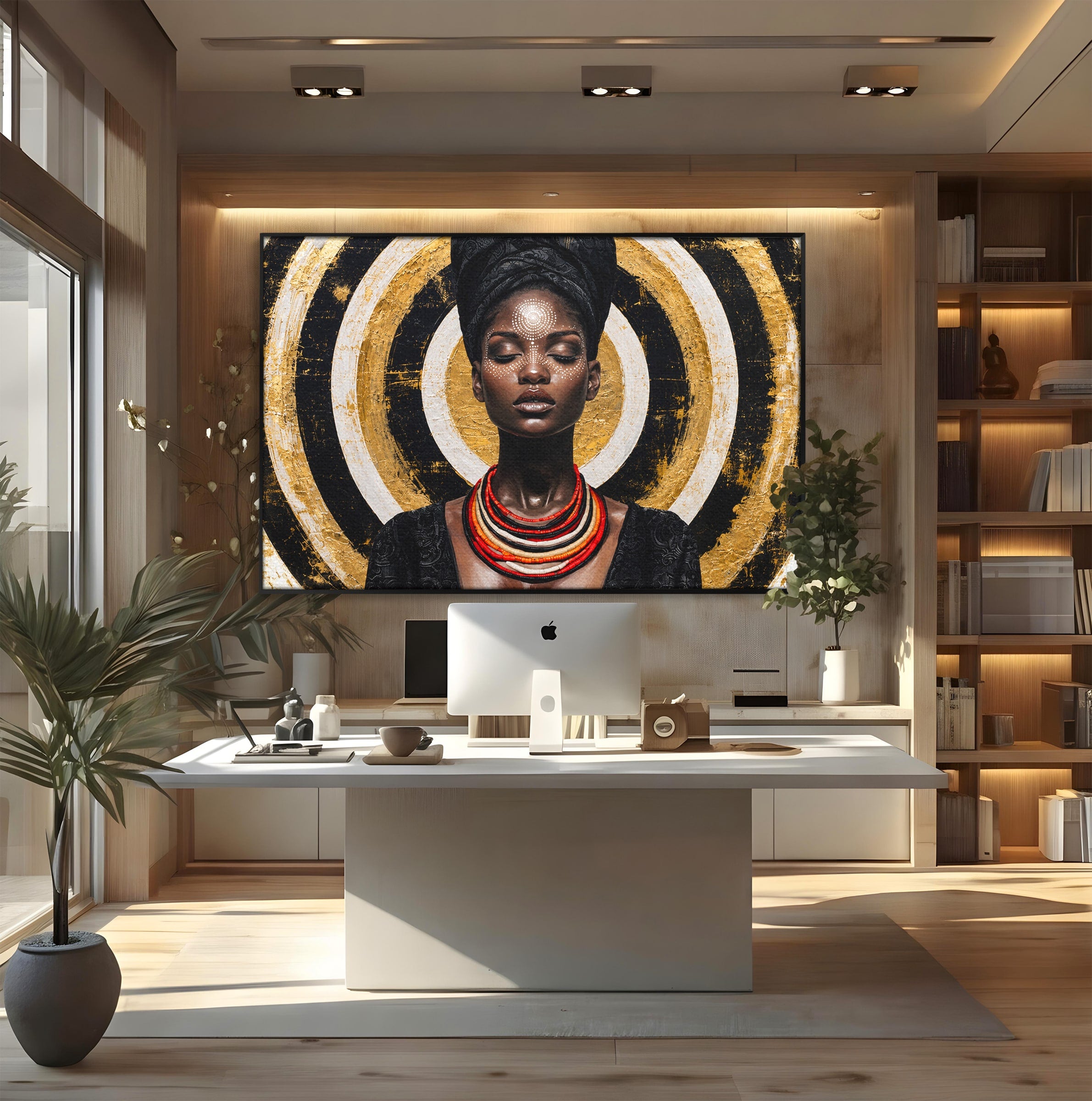 Tablou Canvas Premium LuxCanva® G1273, Regina Africana, Portret, Cultura, Eleganta, Arta, Living, Culori Vibrante