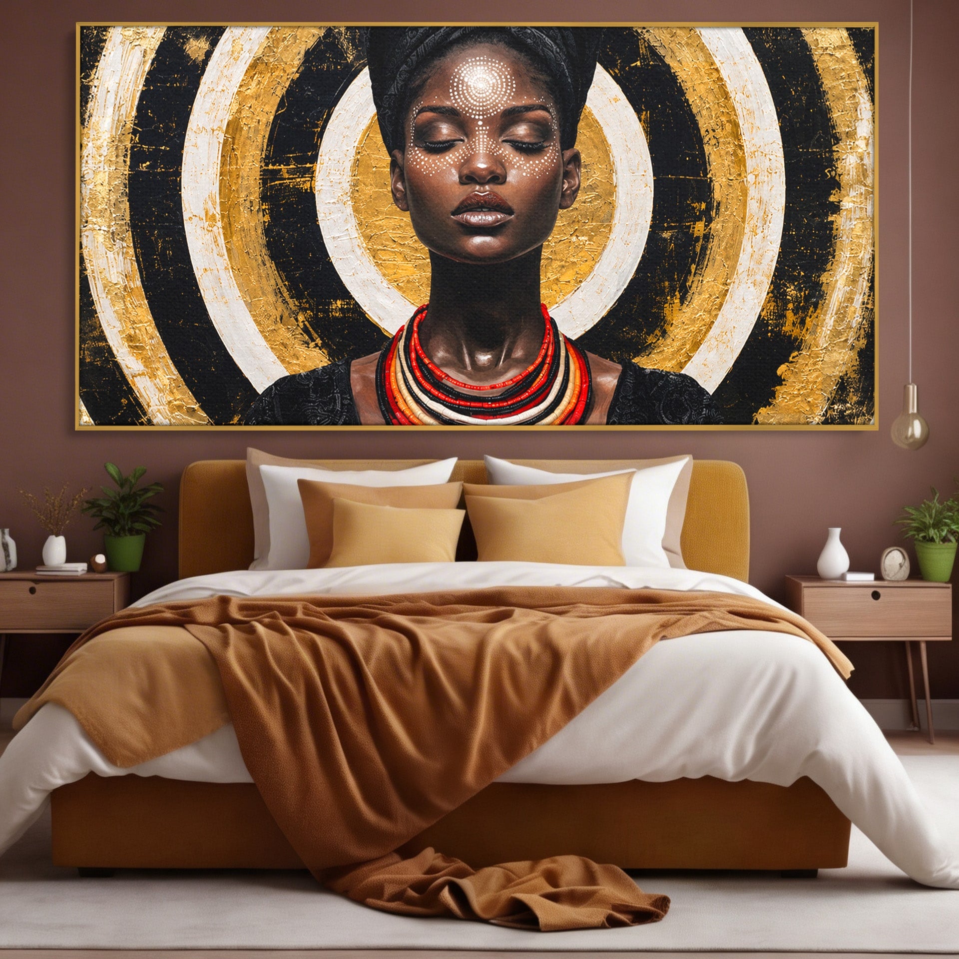 Tablou Canvas Premium LuxCanva® G1273, Regina Africana, Portret, Cultura, Eleganta, Arta, Living, Culori Vibrante