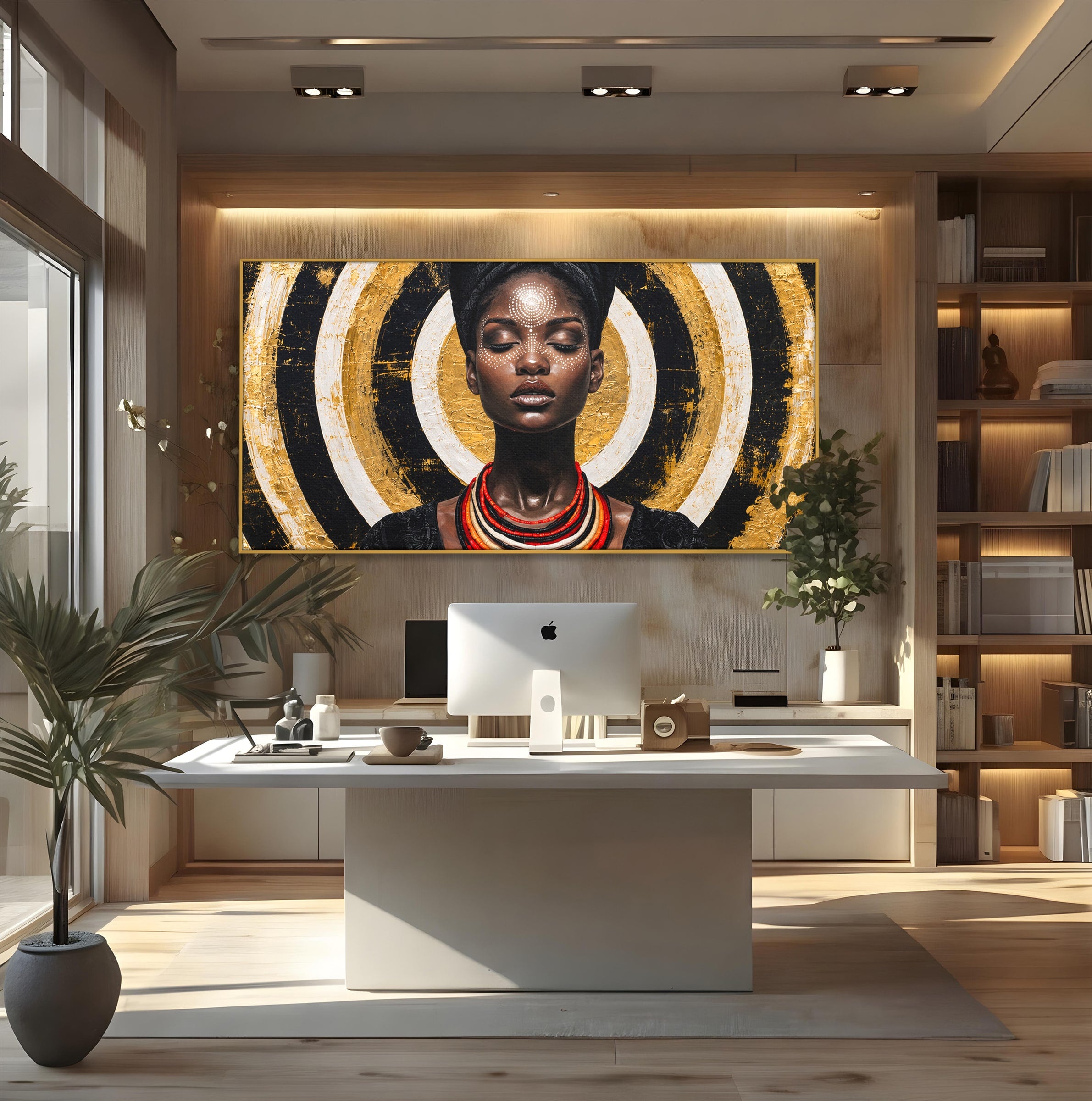 Tablou Canvas Premium LuxCanva® G1273, Regina Africana, Portret, Cultura, Eleganta, Arta, Living, Culori Vibrante