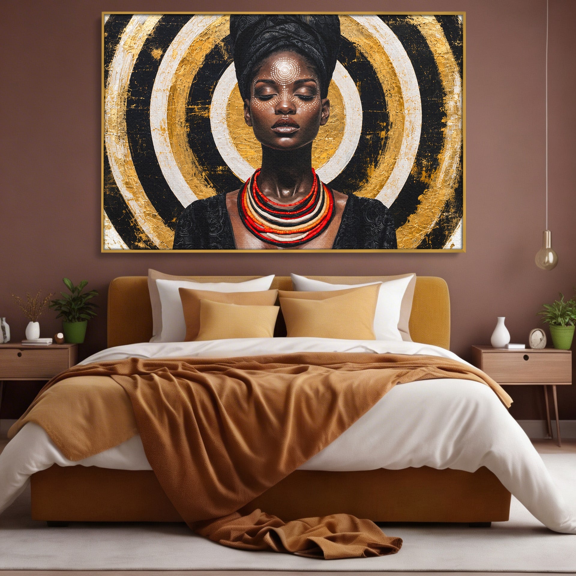 Tablou Canvas Premium LuxCanva® G1273, Regina Africana, Portret, Cultura, Eleganta, Arta, Living, Culori Vibrante