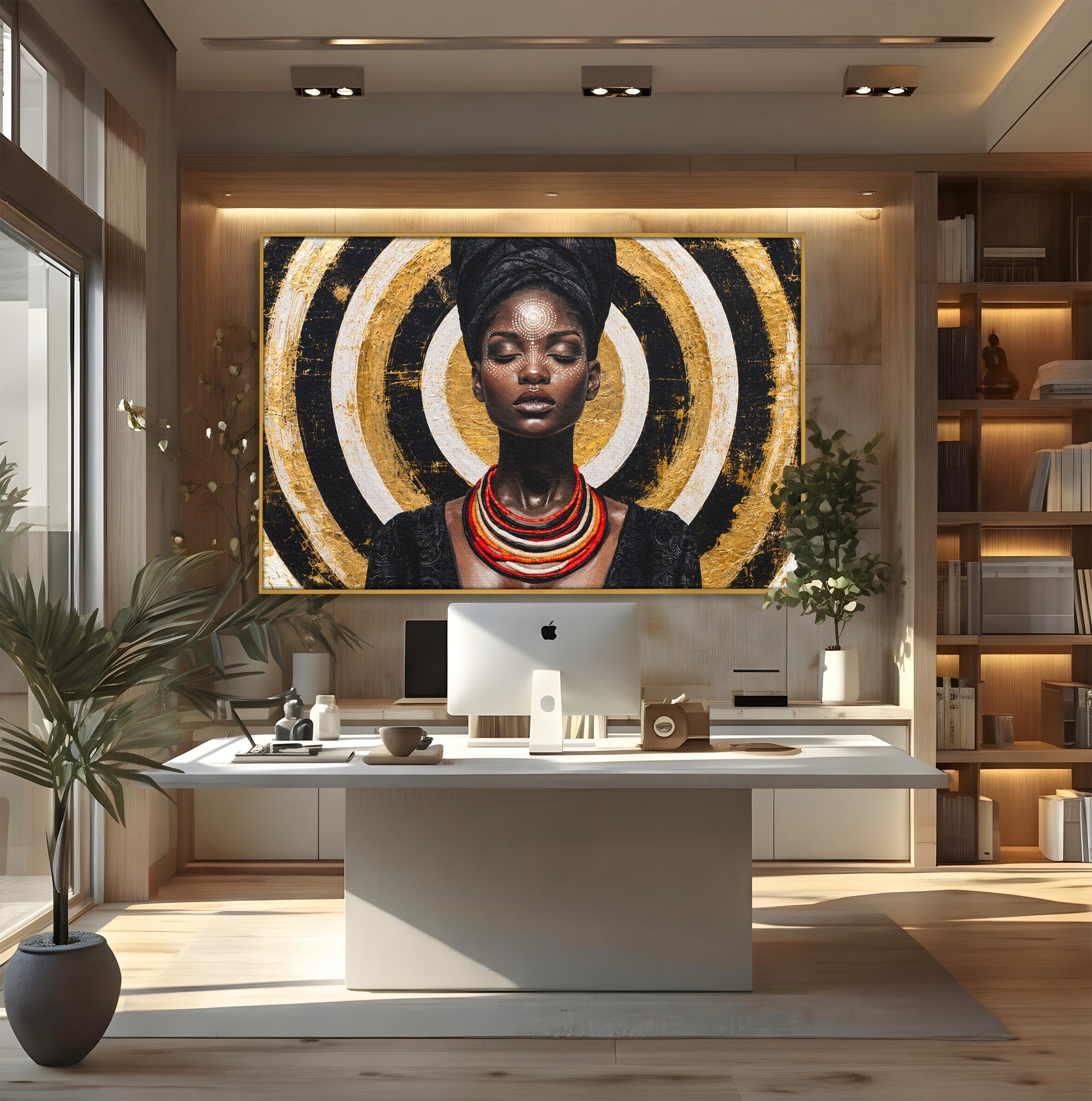 Tablou Canvas Premium LuxCanva® G1273, Regina Africana, Portret, Cultura, Eleganta, Arta, Living, Culori Vibrante