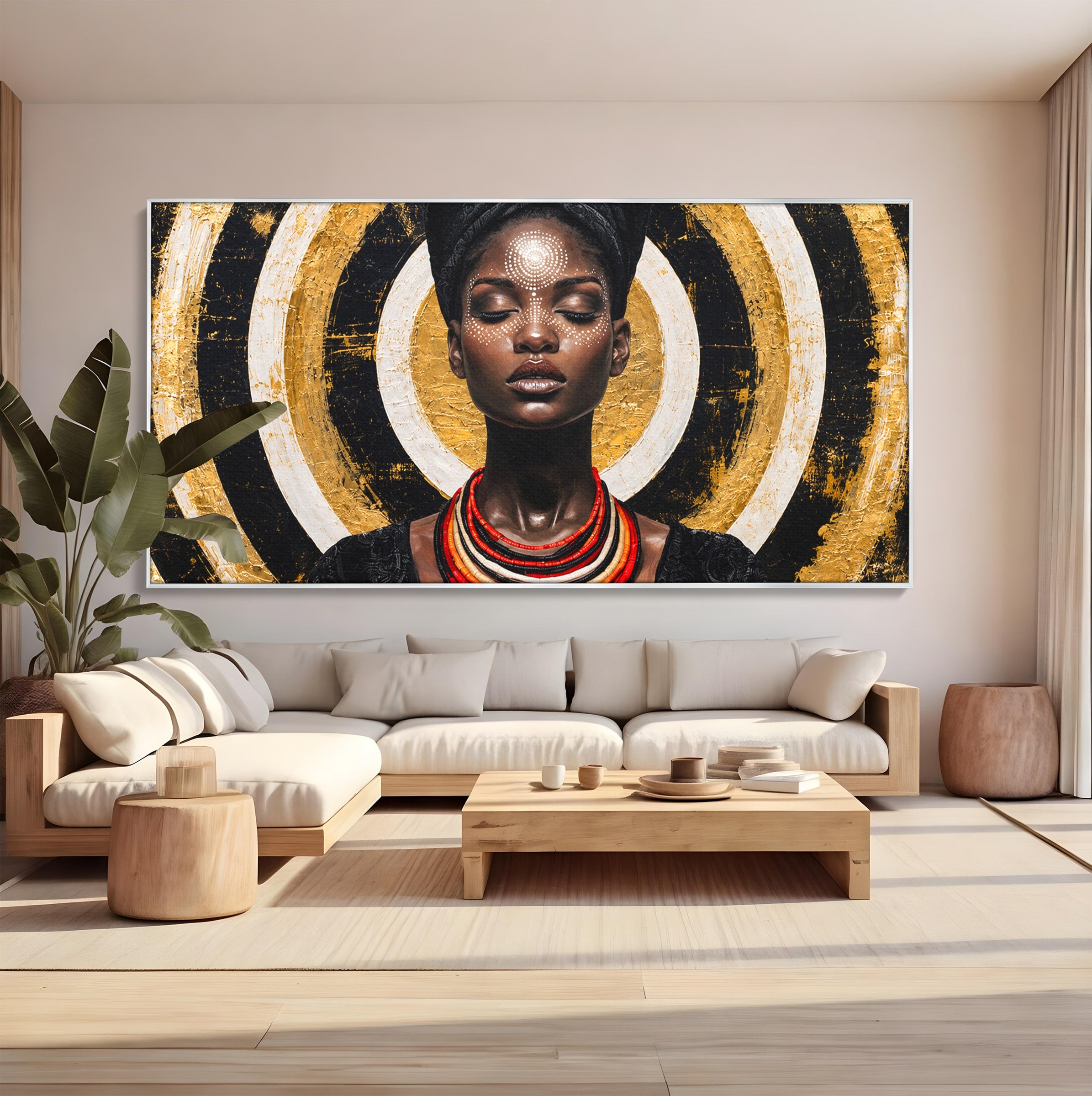 Tablou Canvas Premium LuxCanva® G1273, Regina Africana, Portret, Cultura, Eleganta, Arta, Living, Culori Vibrante