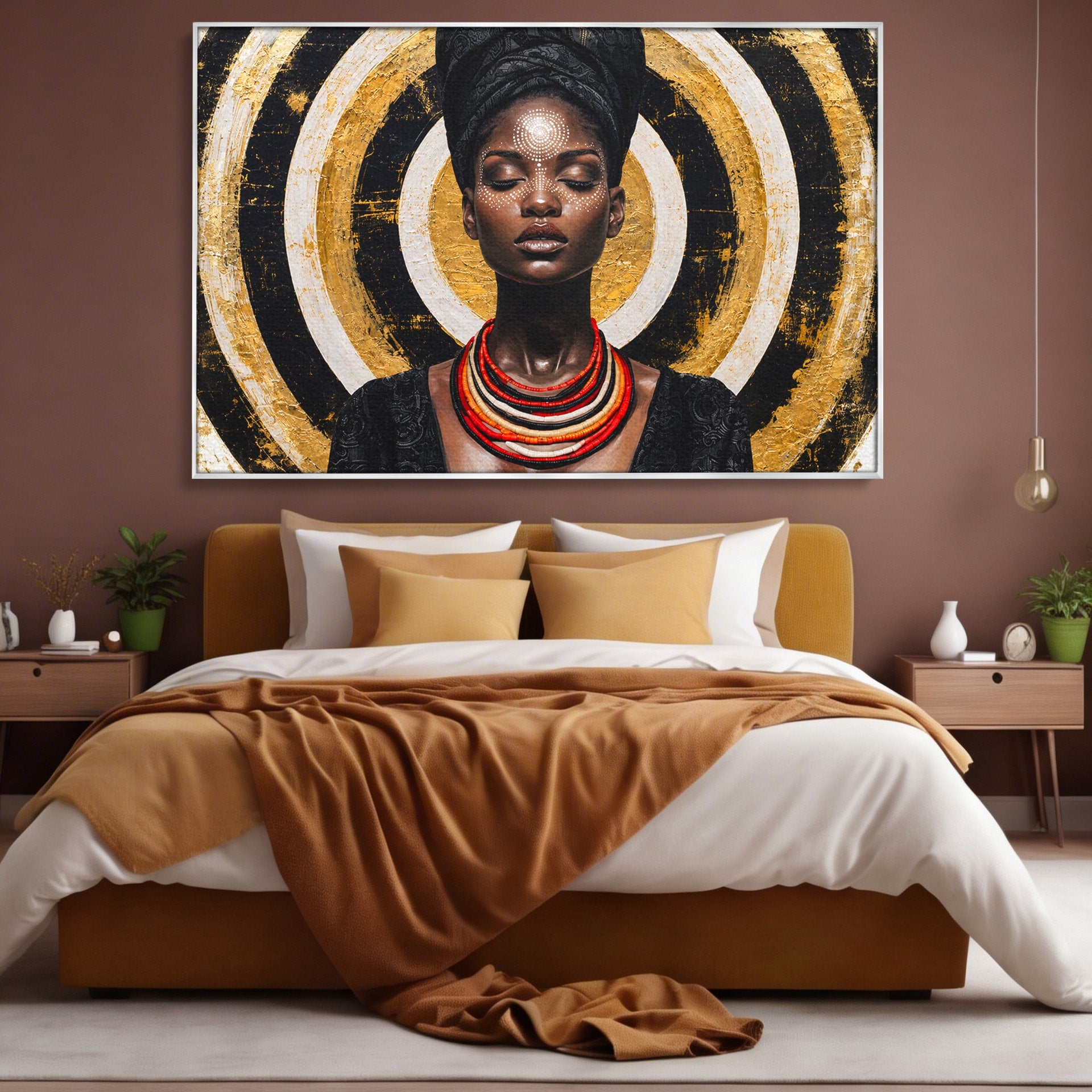Tablou Canvas Premium LuxCanva® G1273, Regina Africana, Portret, Cultura, Eleganta, Arta, Living, Culori Vibrante