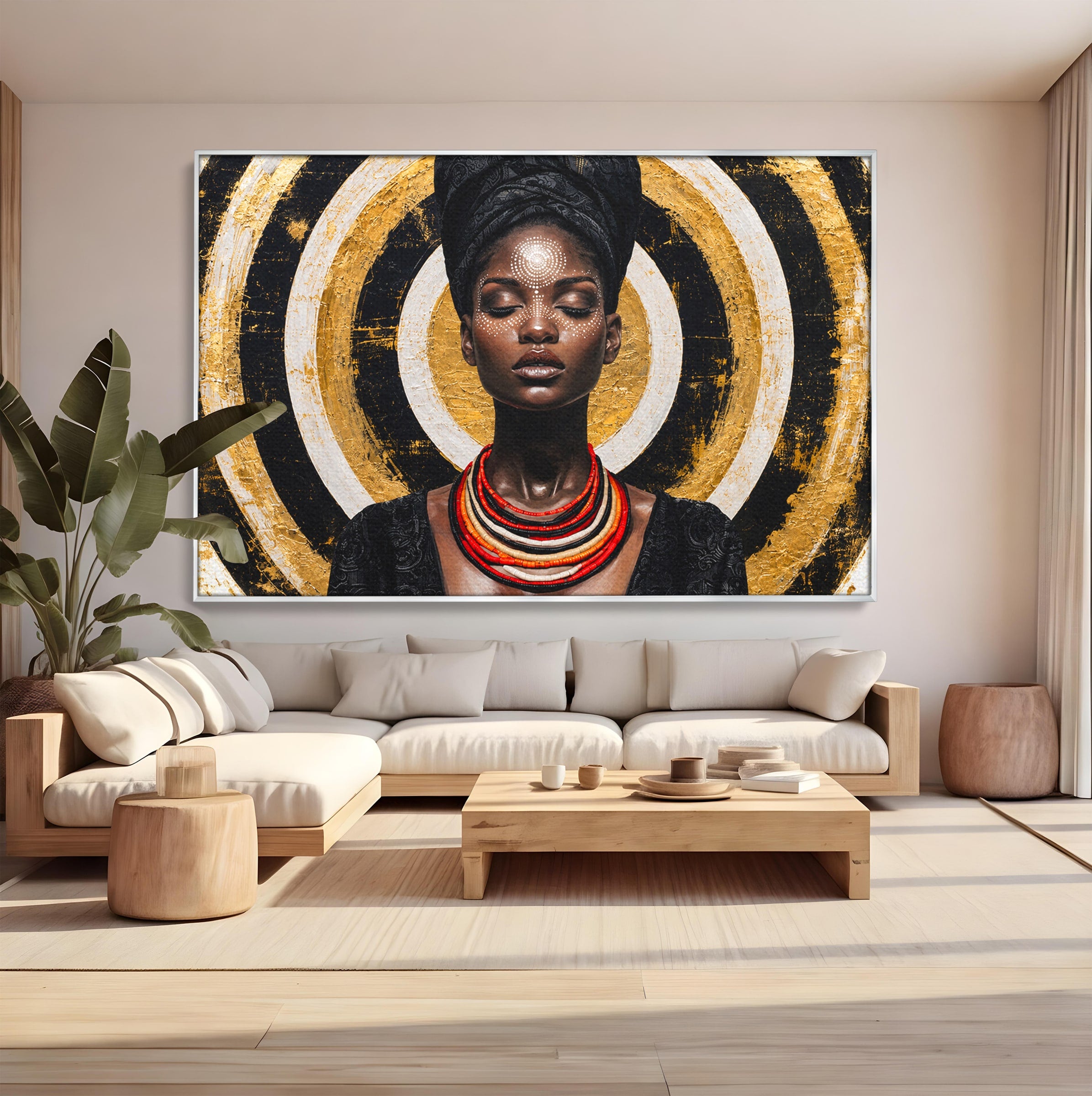 Tablou Canvas Premium LuxCanva® G1273, Regina Africana, Portret, Cultura, Eleganta, Arta, Living, Culori Vibrante