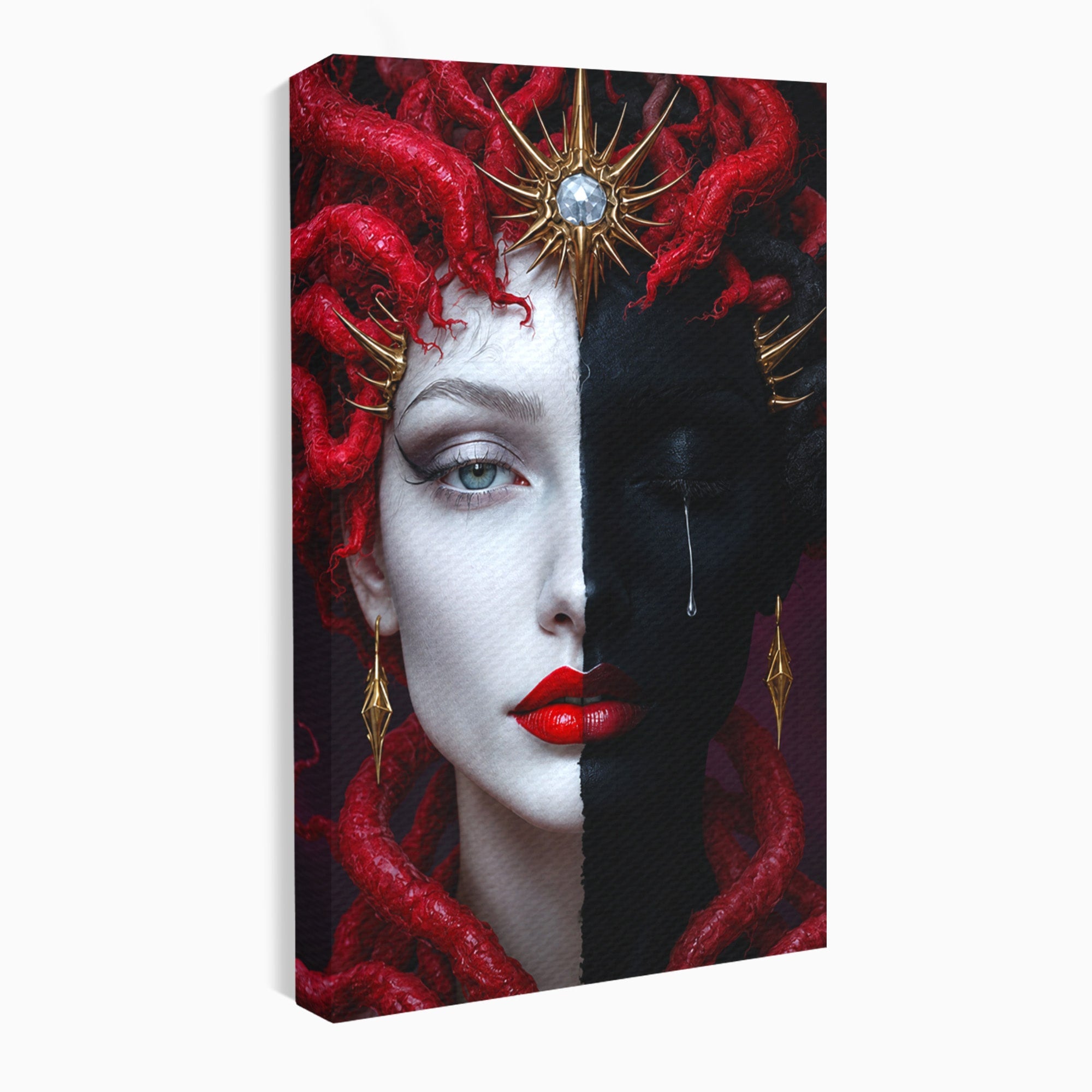 Tablou Canvas Premium LuxCanva® G1274, Portret Dualist, Portret, Dualitate, Arta, Dormitor, Contrast, Culori Vibrante