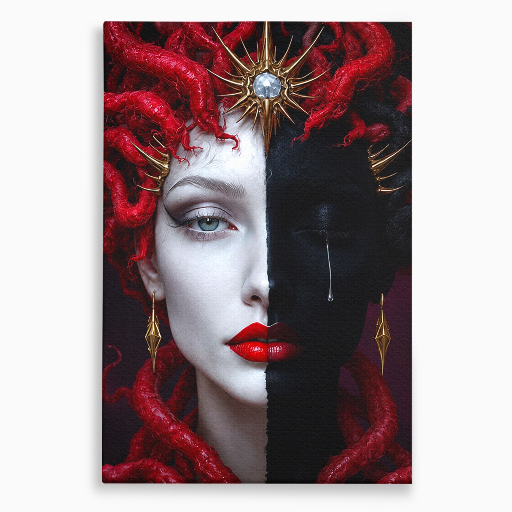 Tablou Canvas Premium LuxCanva® G1274, Portret Dualist, Portret, Dualitate, Arta, Dormitor, Contrast, Culori Vibrante