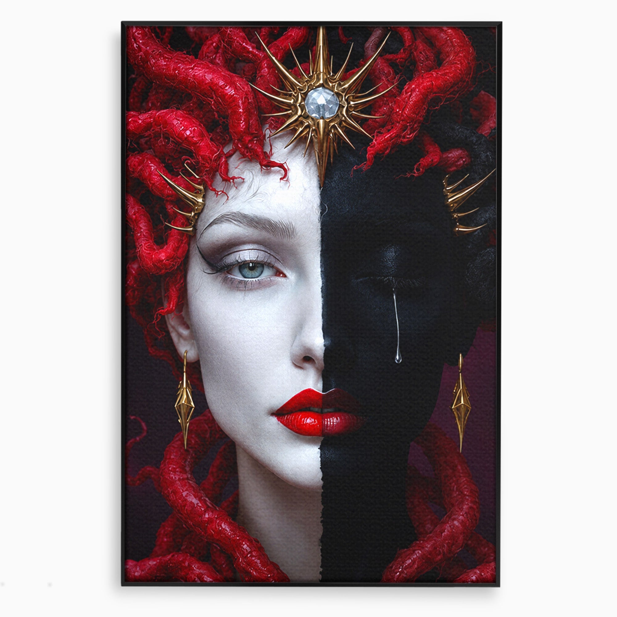 Tablou Canvas Premium LuxCanva® G1274, Portret Dualist, Portret, Dualitate, Arta, Dormitor, Contrast, Culori Vibrante