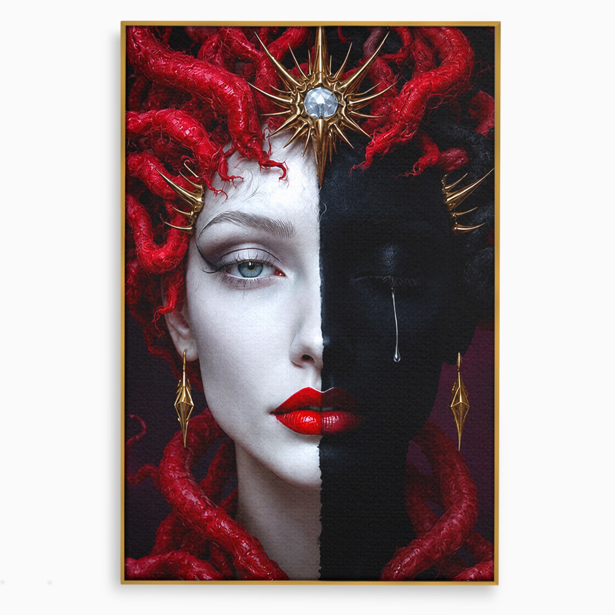 Tablou Canvas Premium LuxCanva® G1274, Portret Dualist, Portret, Dualitate, Arta, Dormitor, Contrast, Culori Vibrante
