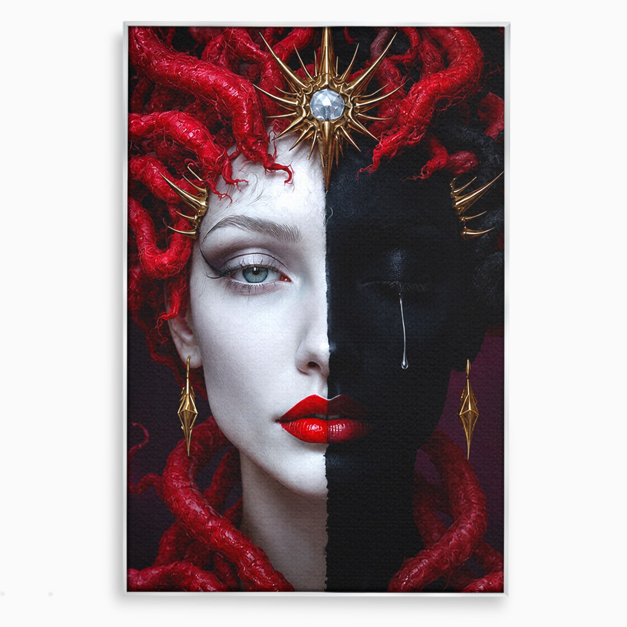 Tablou Canvas Premium LuxCanva® G1274, Portret Dualist, Portret, Dualitate, Arta, Dormitor, Contrast, Culori Vibrante