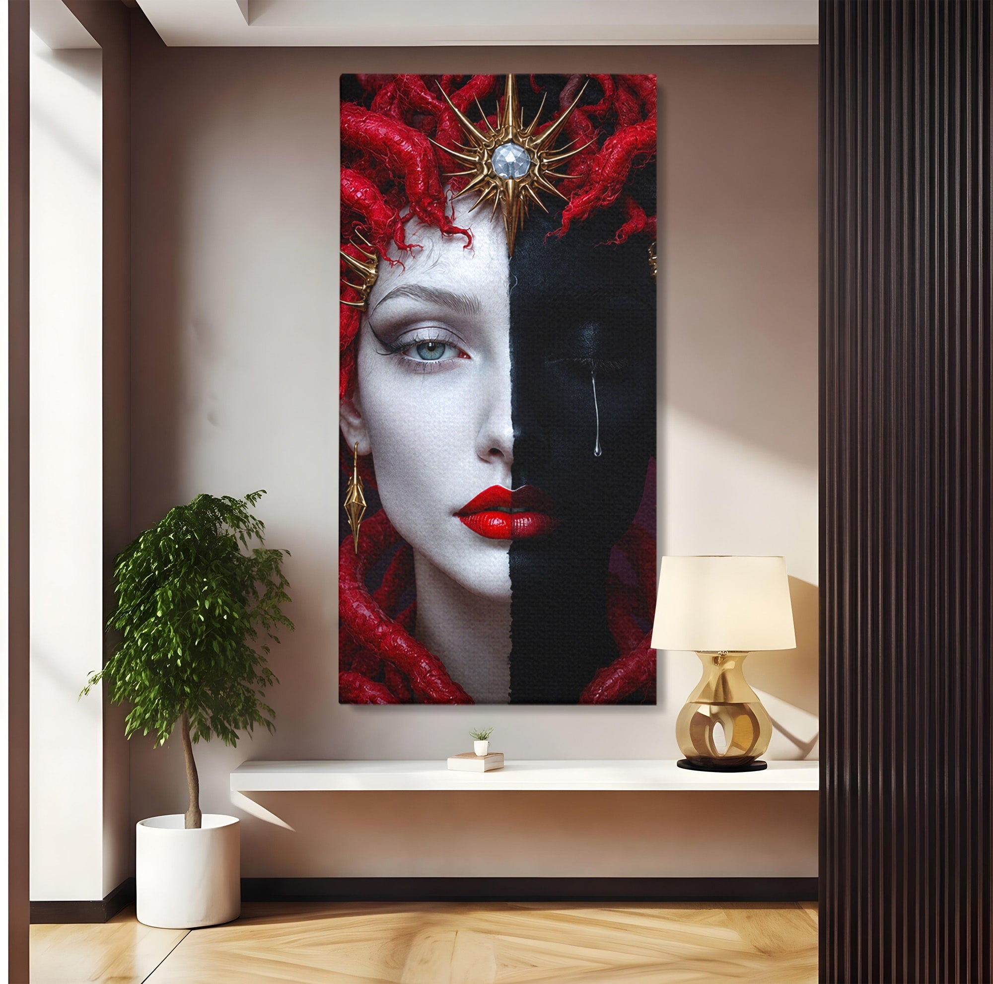 Tablou Canvas Premium LuxCanva® G1274, Portret Dualist, Portret, Dualitate, Arta, Dormitor, Contrast, Culori Vibrante