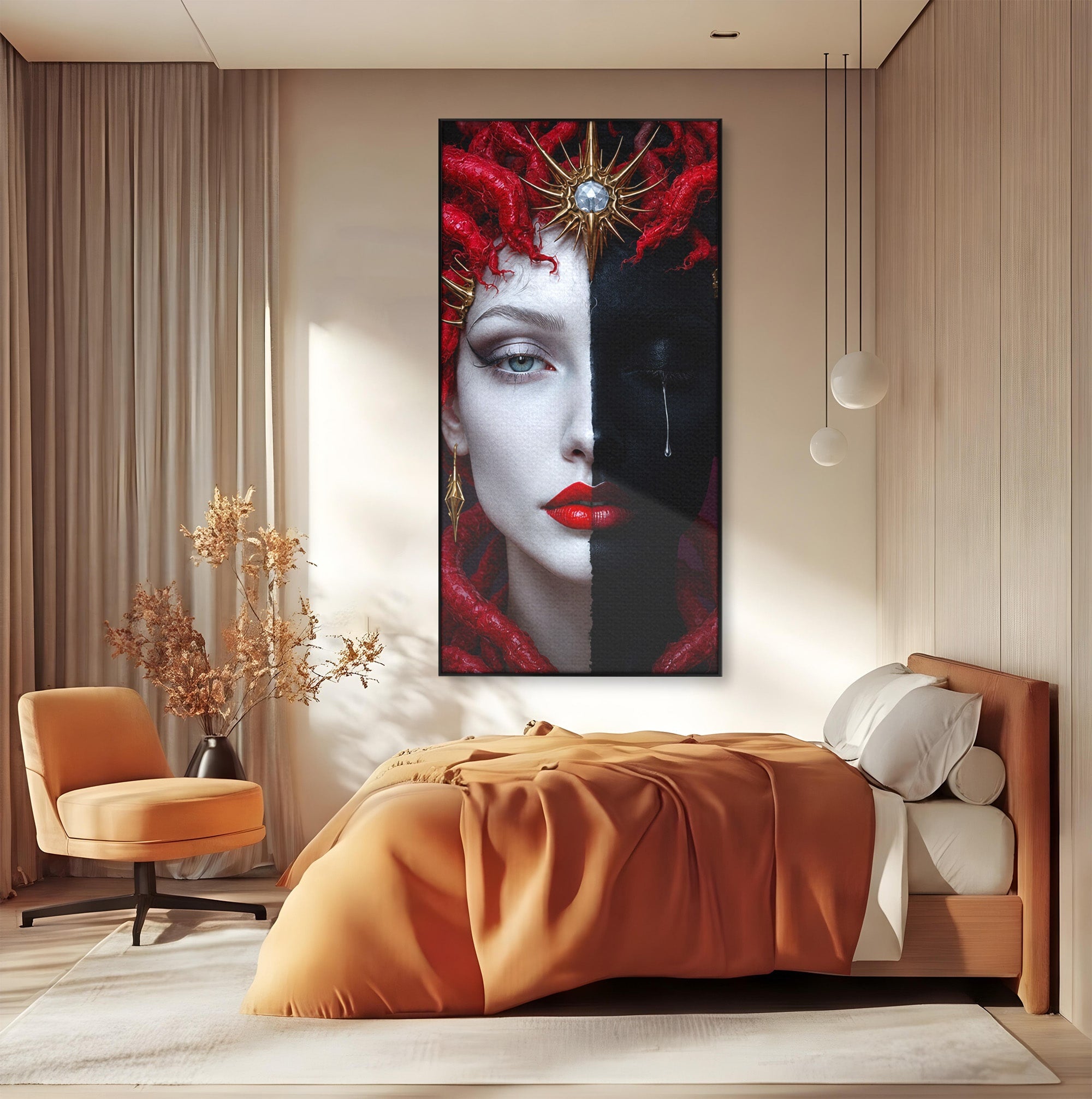 Tablou Canvas Premium LuxCanva® G1274, Portret Dualist, Portret, Dualitate, Arta, Dormitor, Contrast, Culori Vibrante