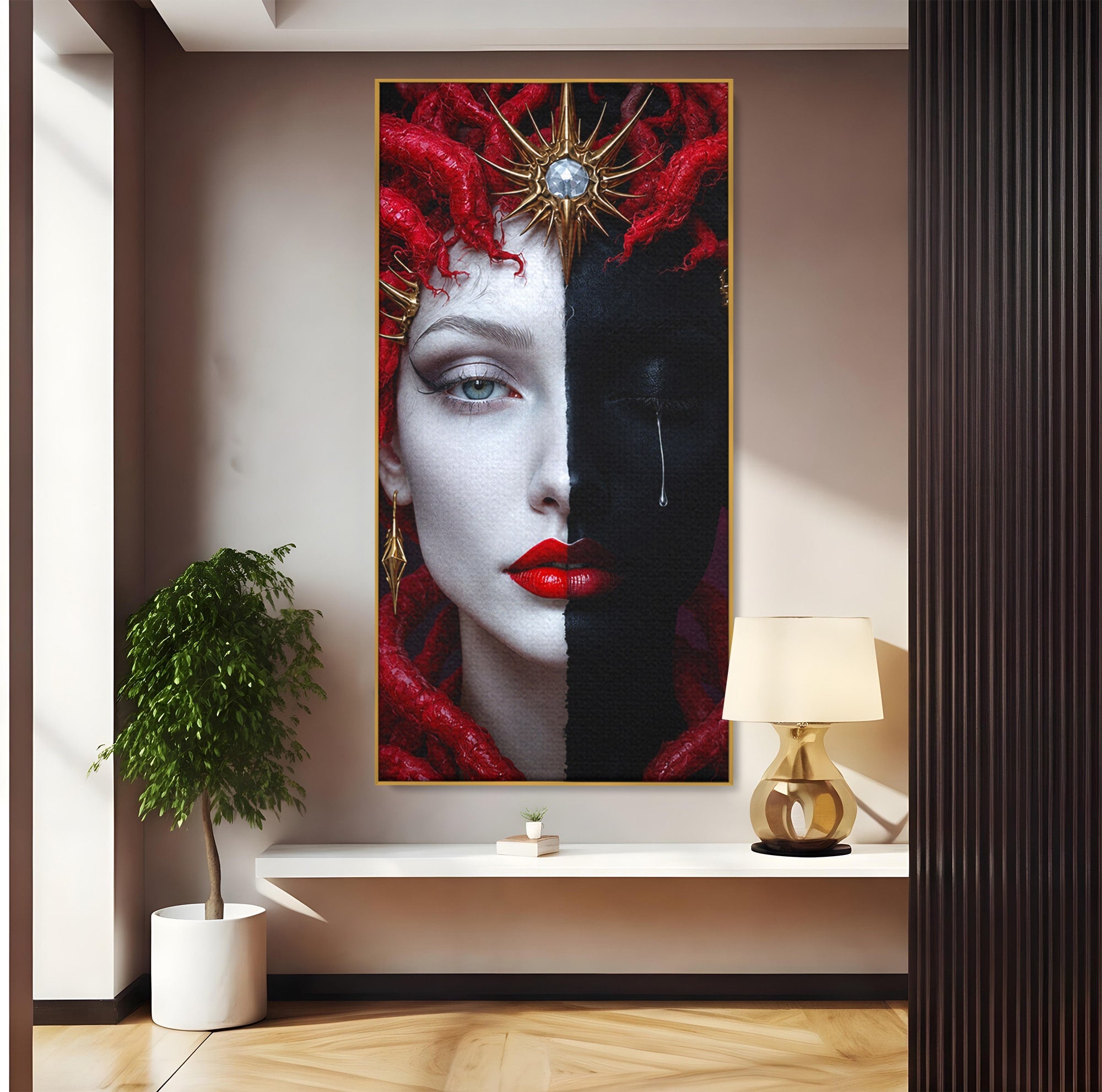 Tablou Canvas Premium LuxCanva® G1274, Portret Dualist, Portret, Dualitate, Arta, Dormitor, Contrast, Culori Vibrante
